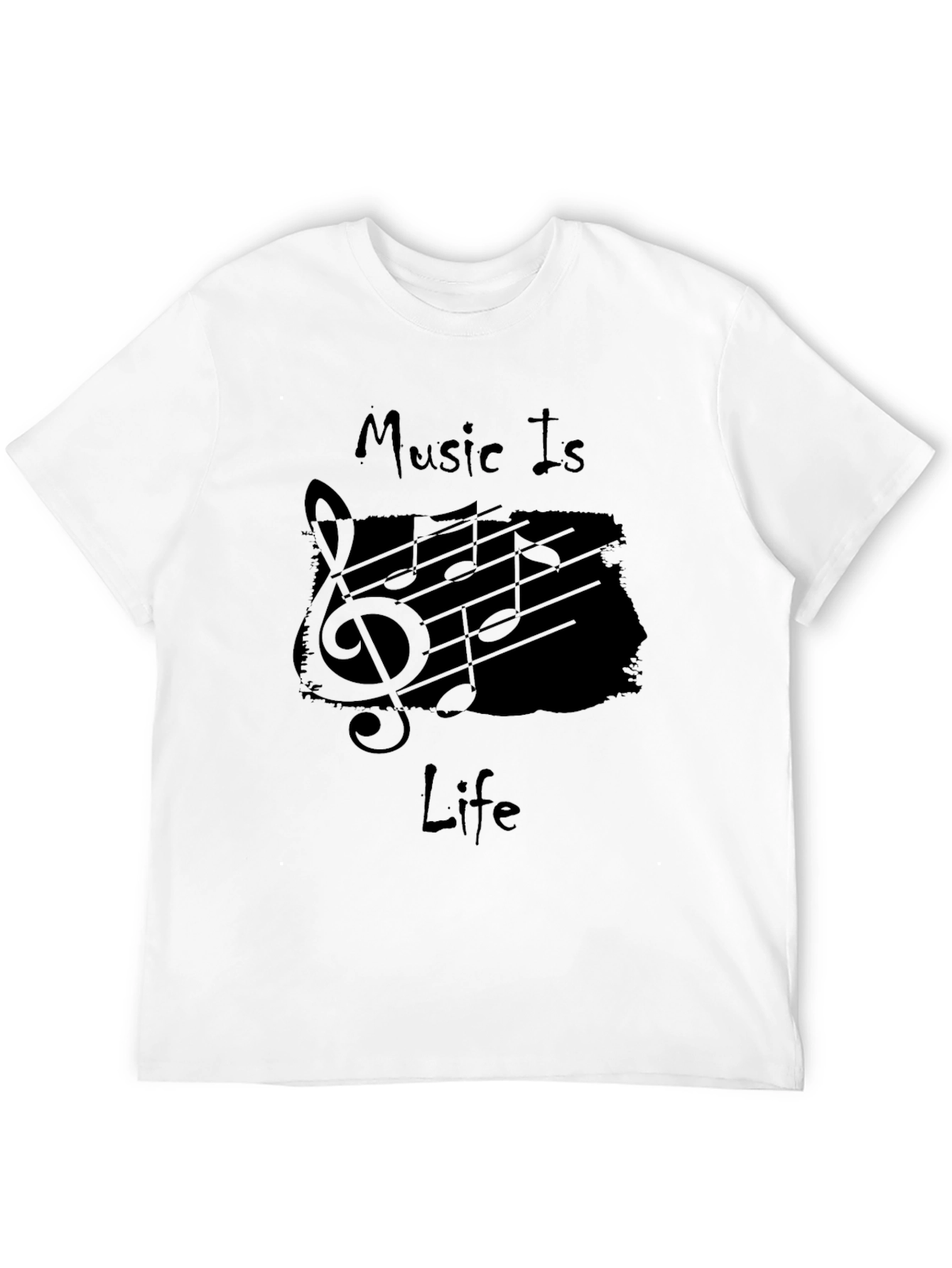 Music Is Life Black Graphic Tee
