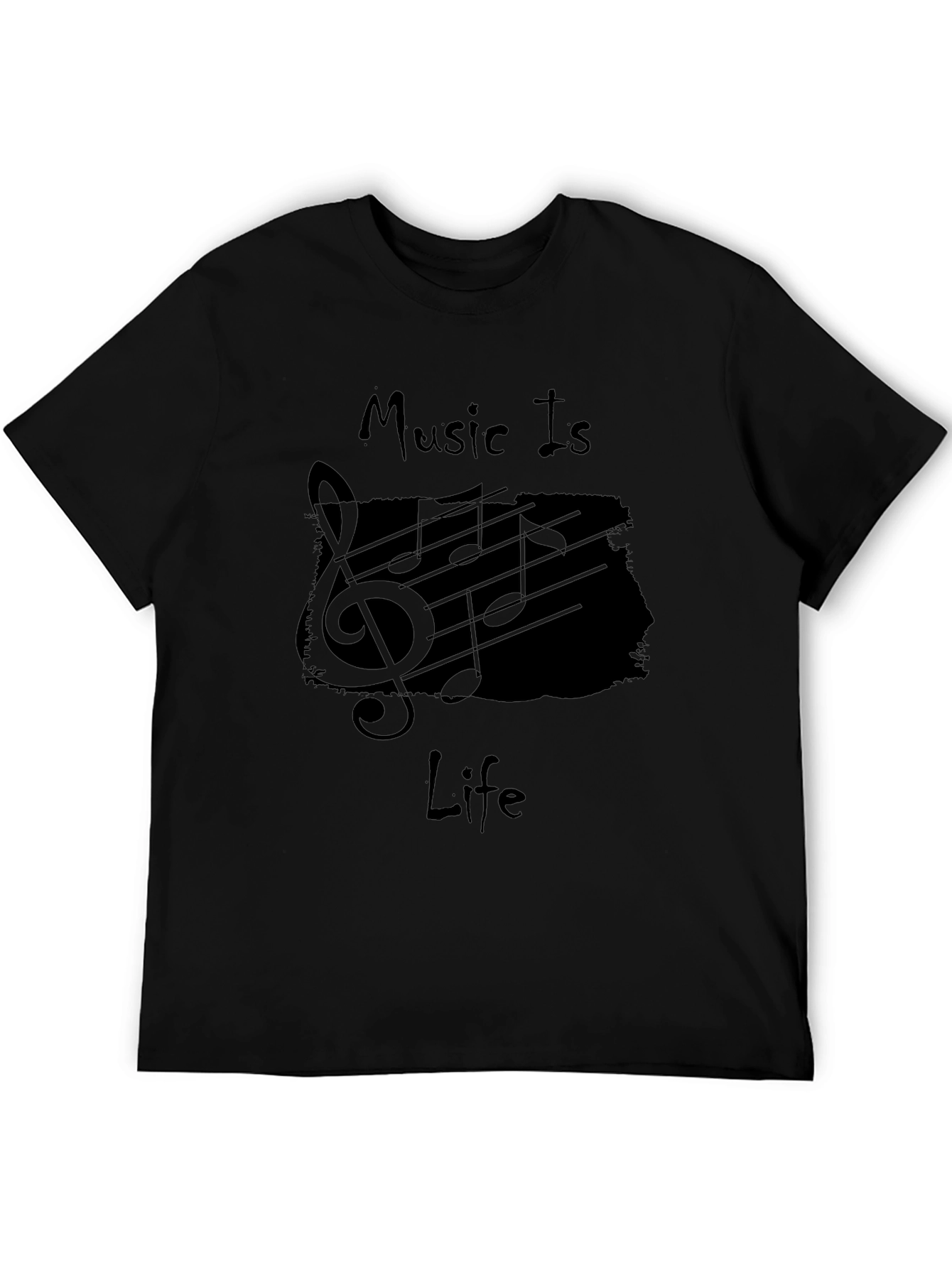 Music Is Life Black Graphic Tee