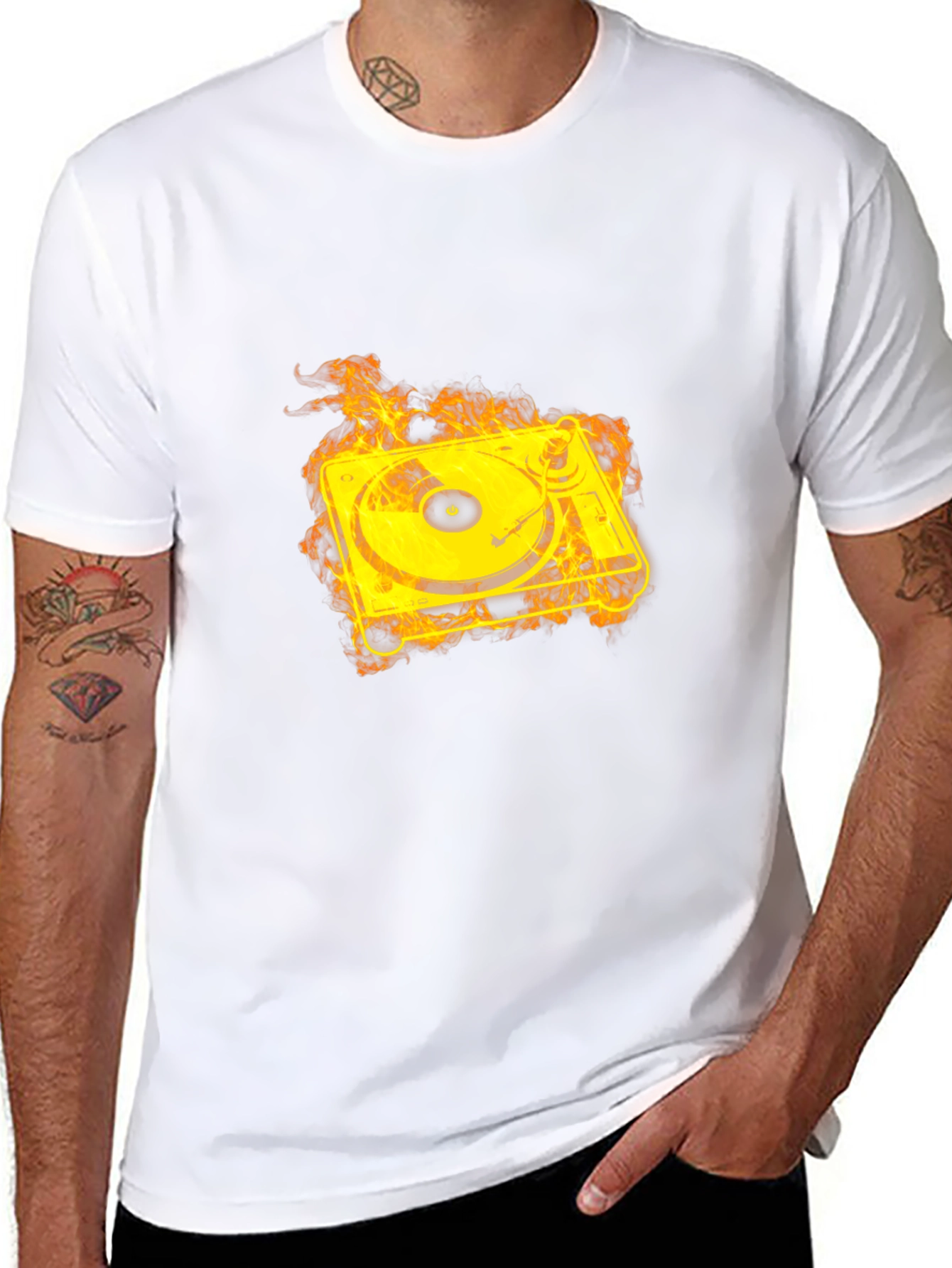 Fiery Turntable Graphic Tee - Black