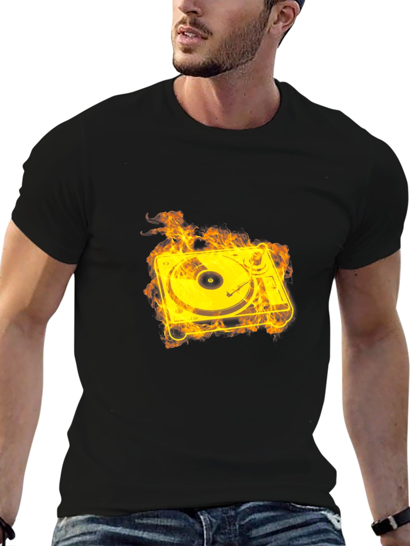 Fiery Turntable Graphic Tee - Black