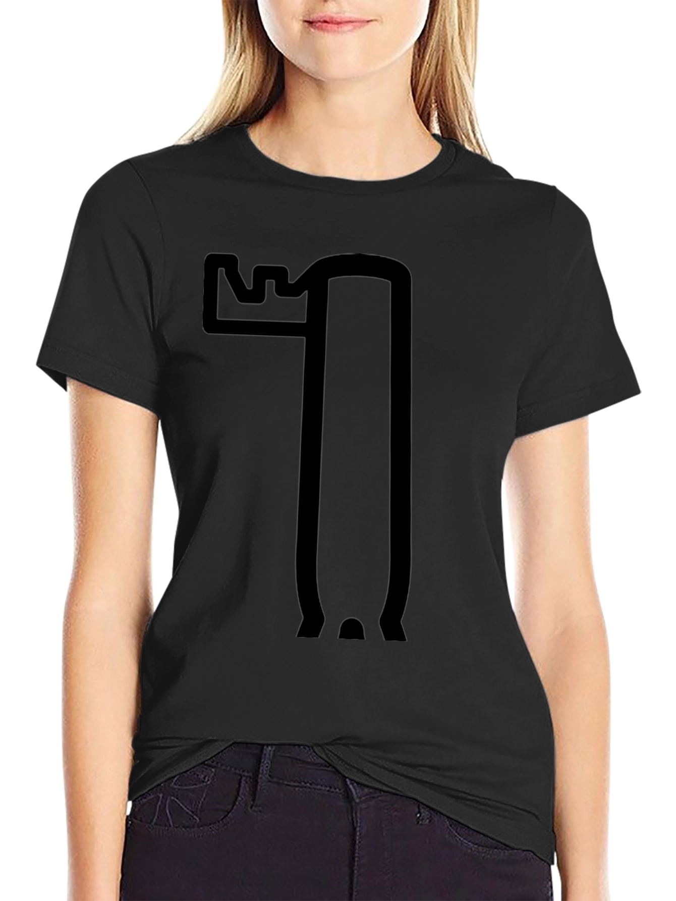 Moose Outline Graphic Black T-Shirt