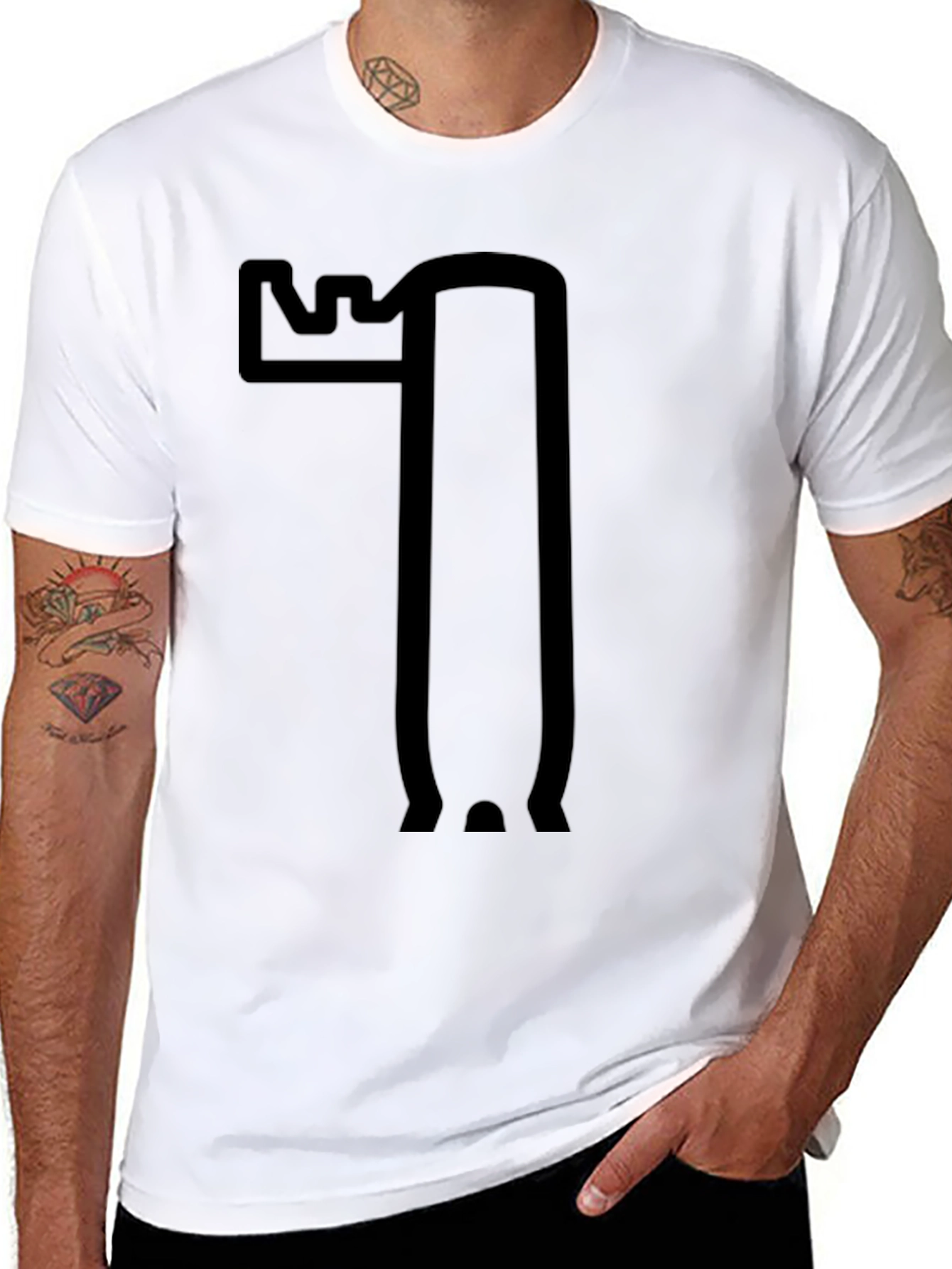 Moose Outline Graphic Black T-Shirt