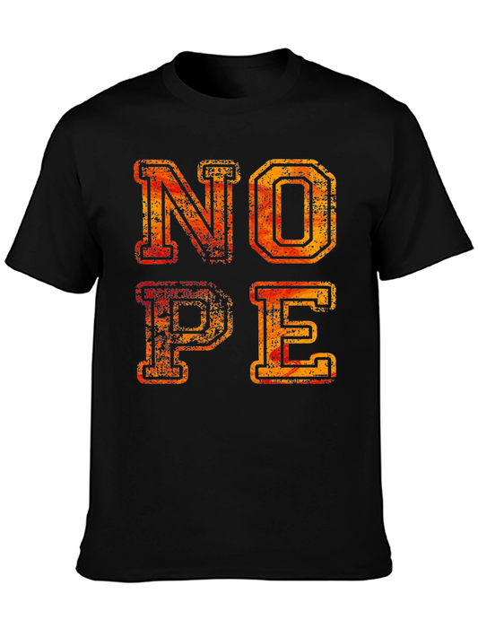 Nope Graphic Tee - Distressed Print Black T-Shirt