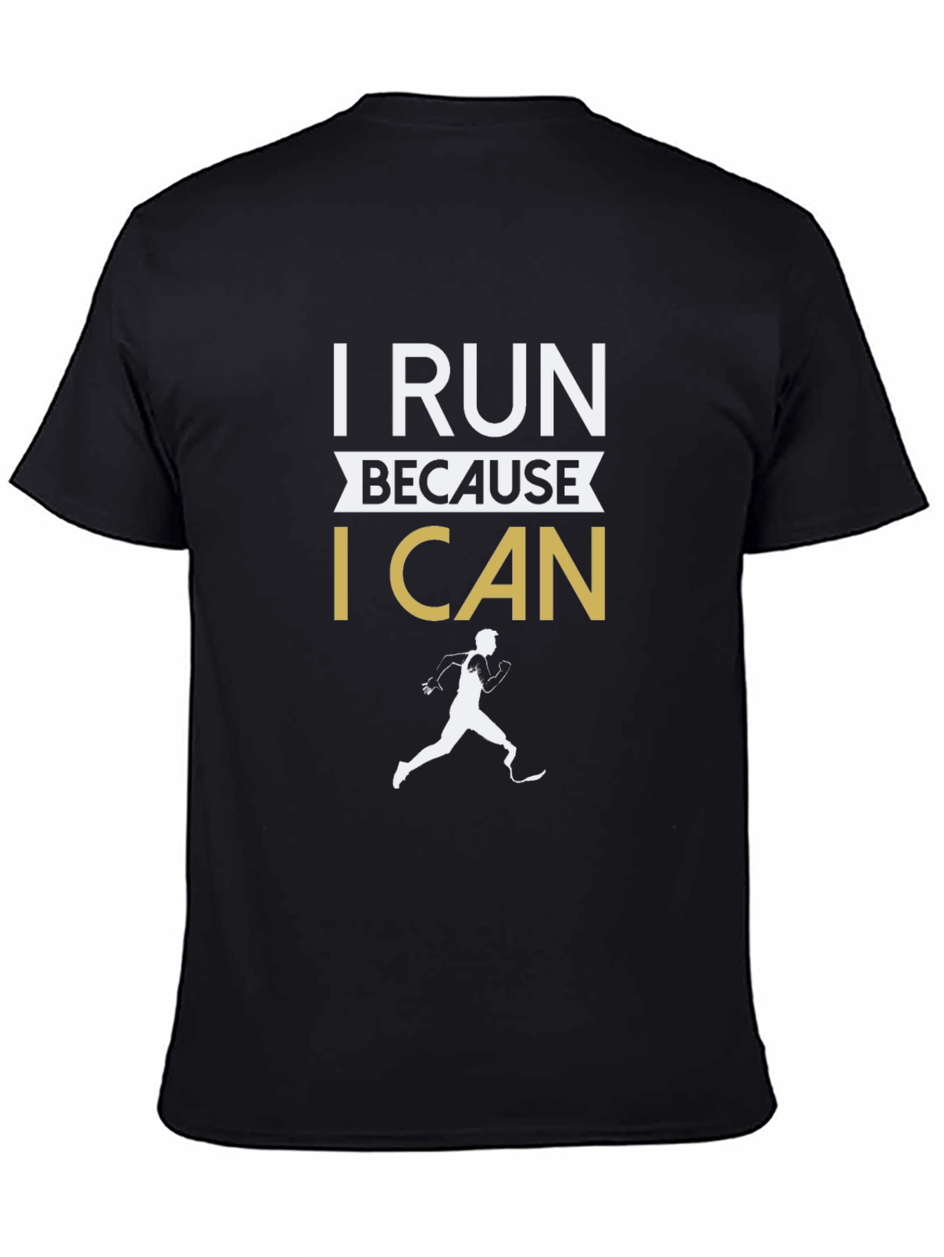I Run Because I Can Black Graphic Tee