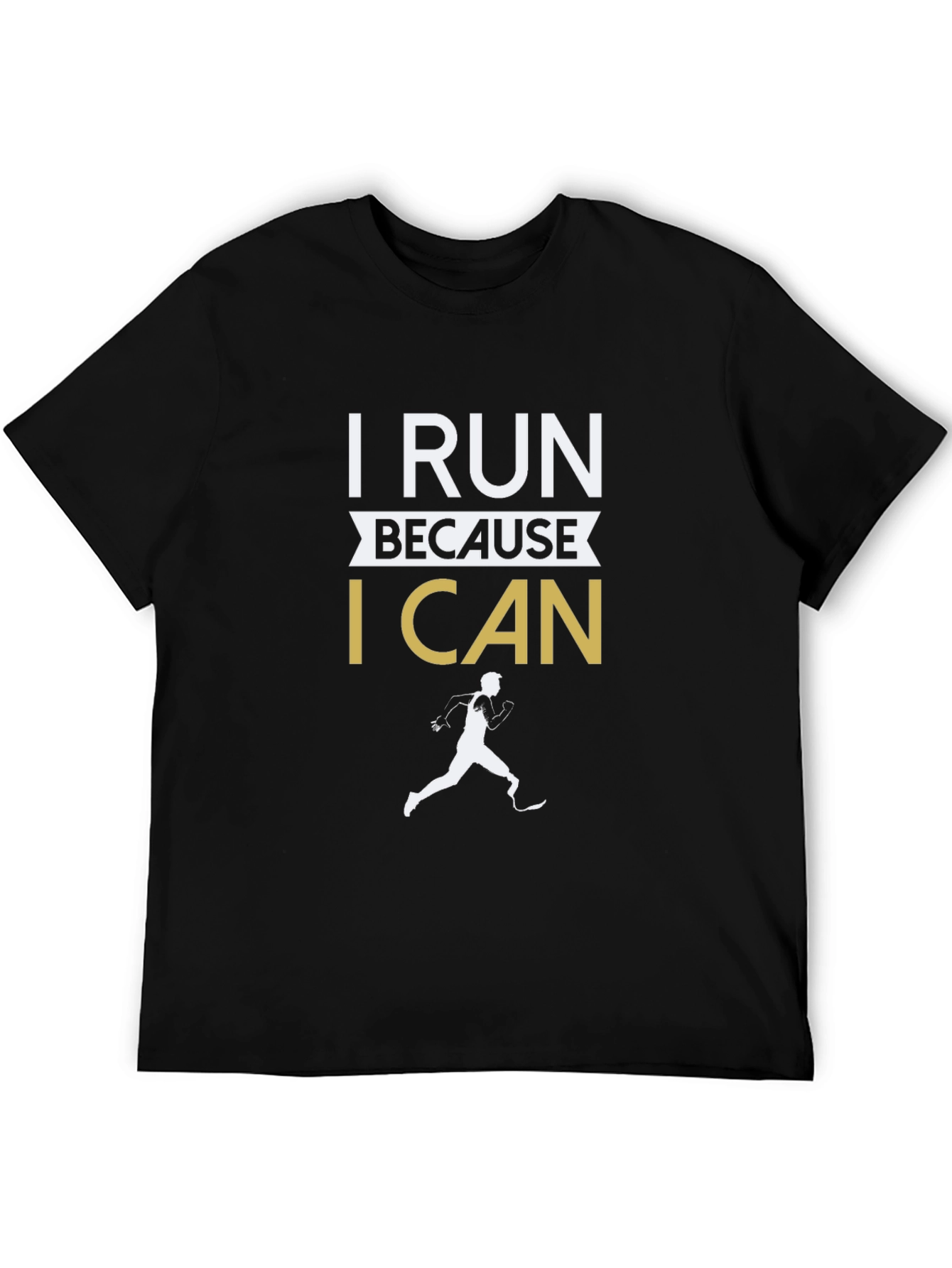 I Run Because I Can Black Graphic Tee