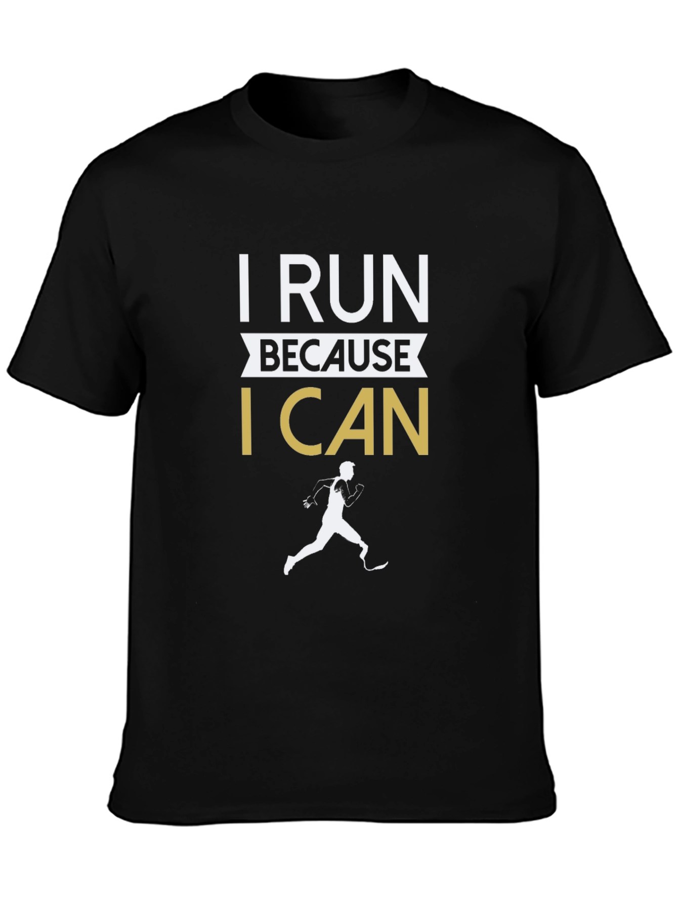 I Run Because I Can Black Graphic Tee