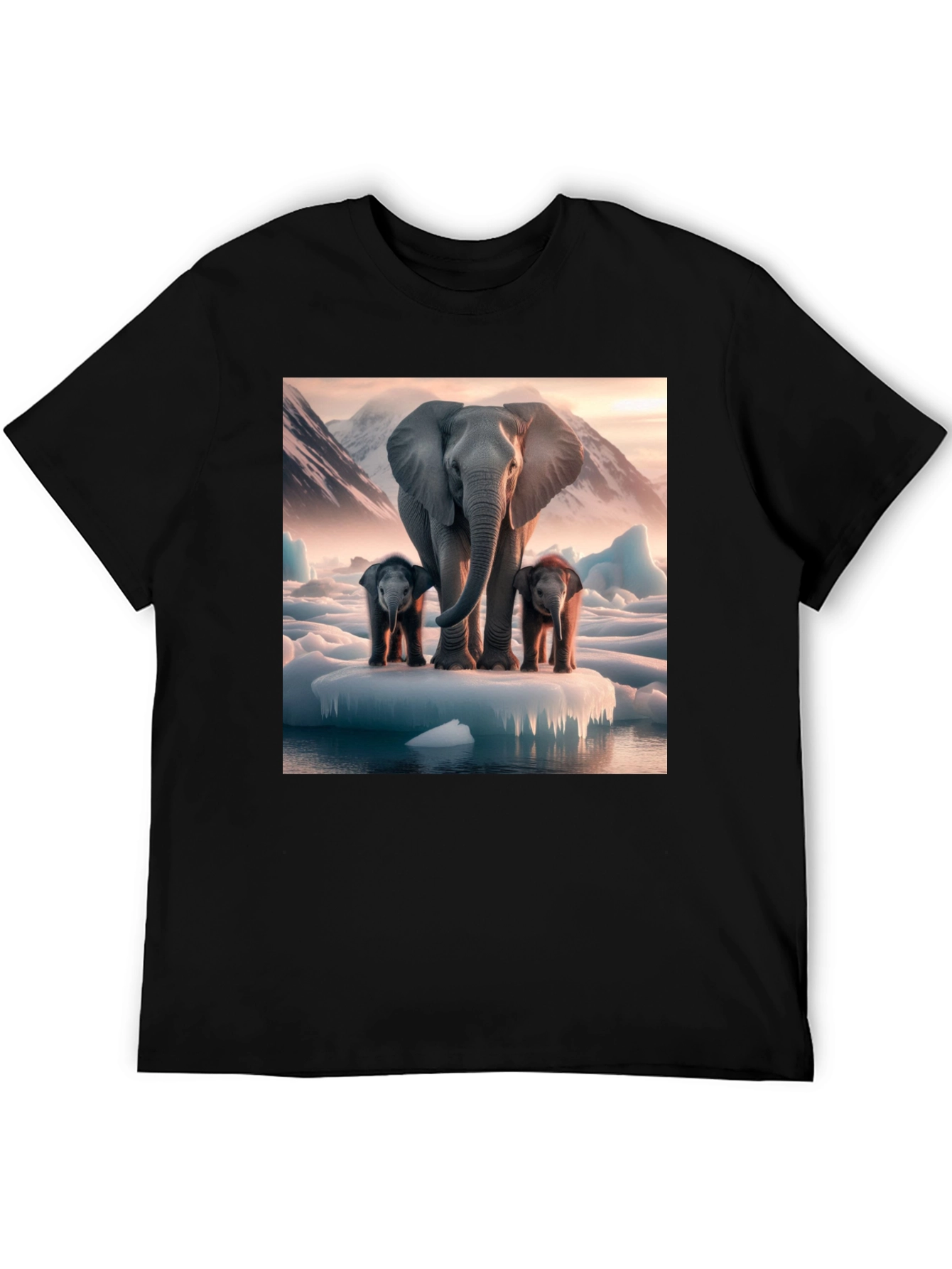 Elephant Family Iceberg Graphic Tee - Black Cotton Blend