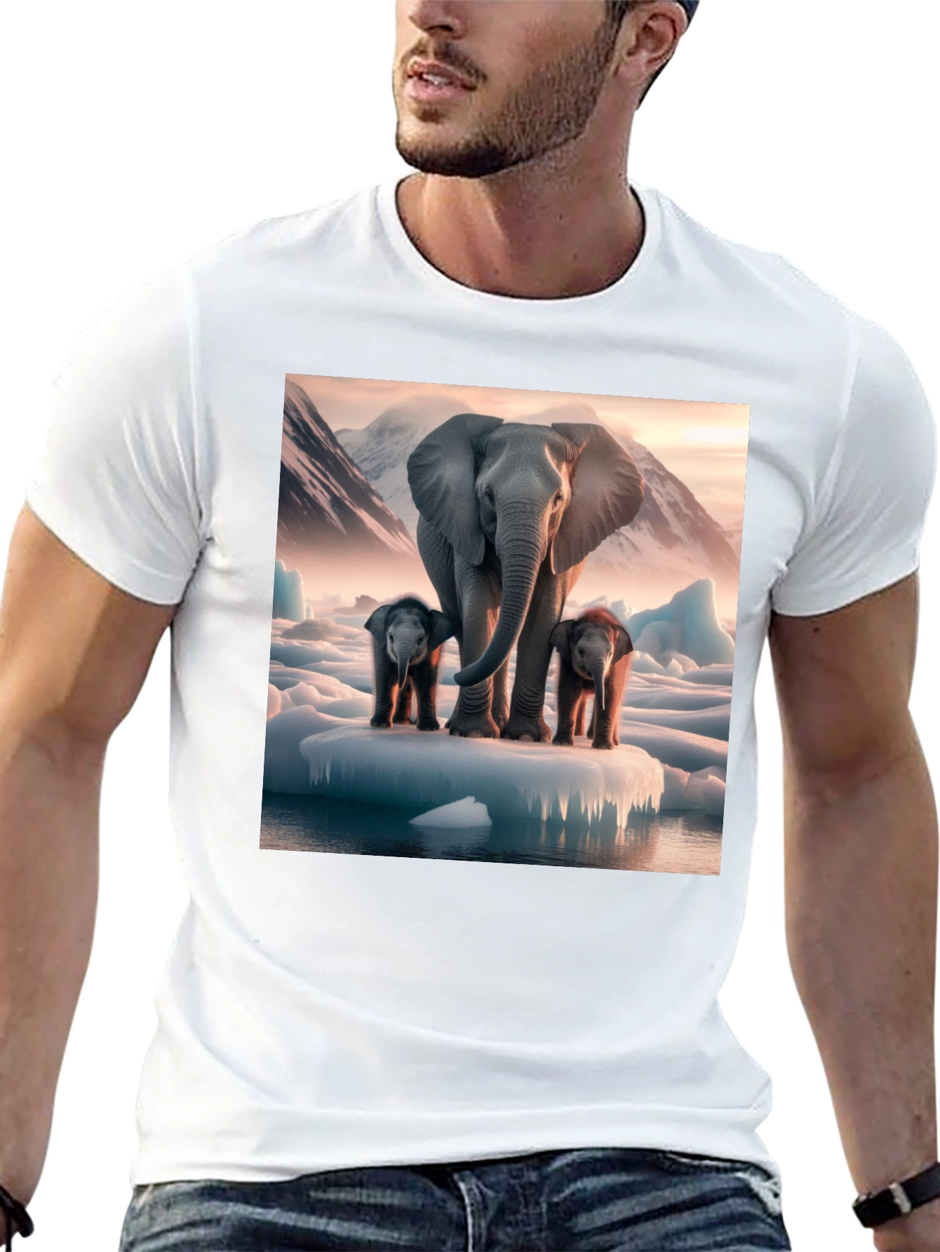 Elephant Family Iceberg Graphic Tee - Black Cotton Blend
