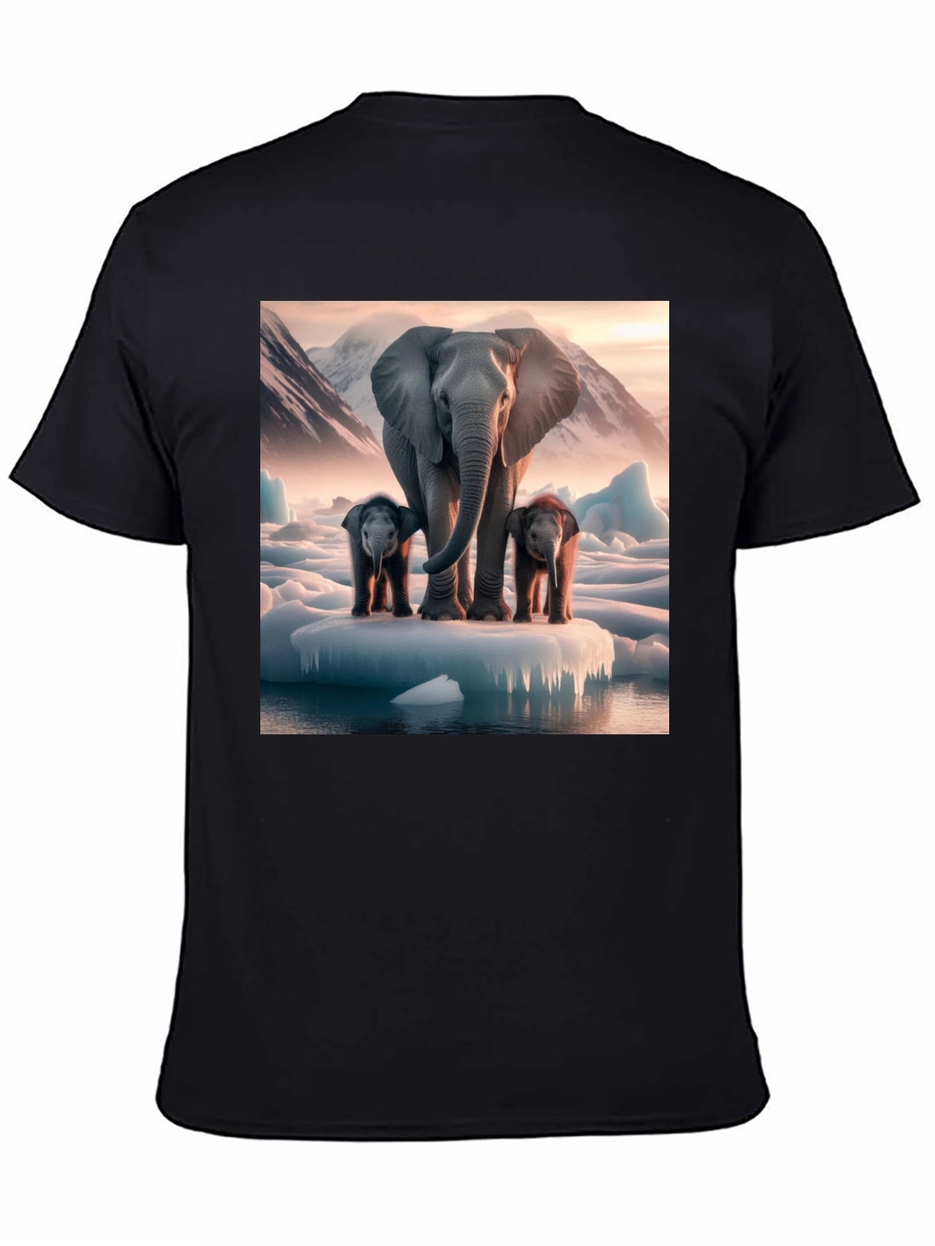 Elephant Family Iceberg Graphic Tee - Black Cotton Blend