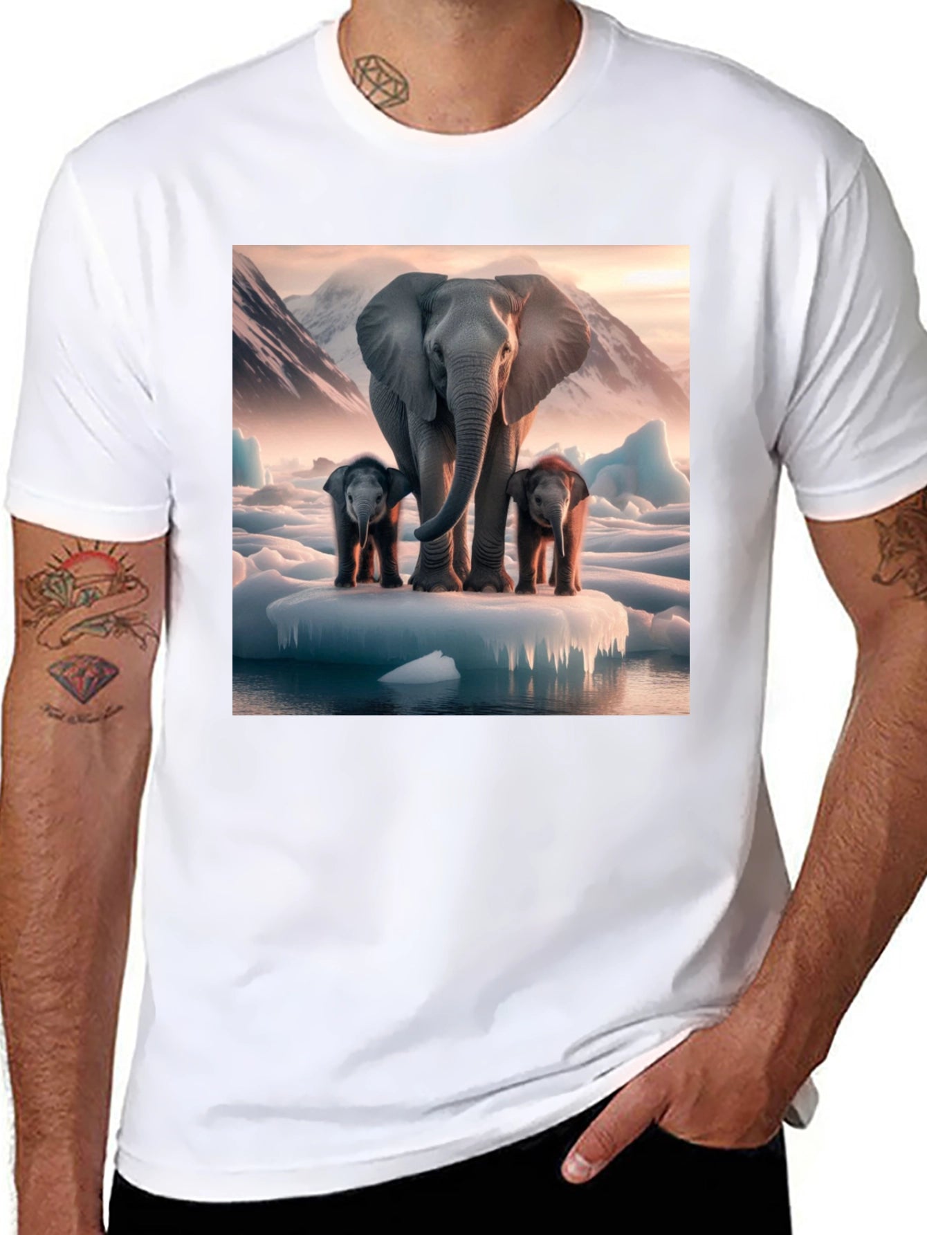Elephant Family Iceberg Graphic Tee - Black Cotton Blend