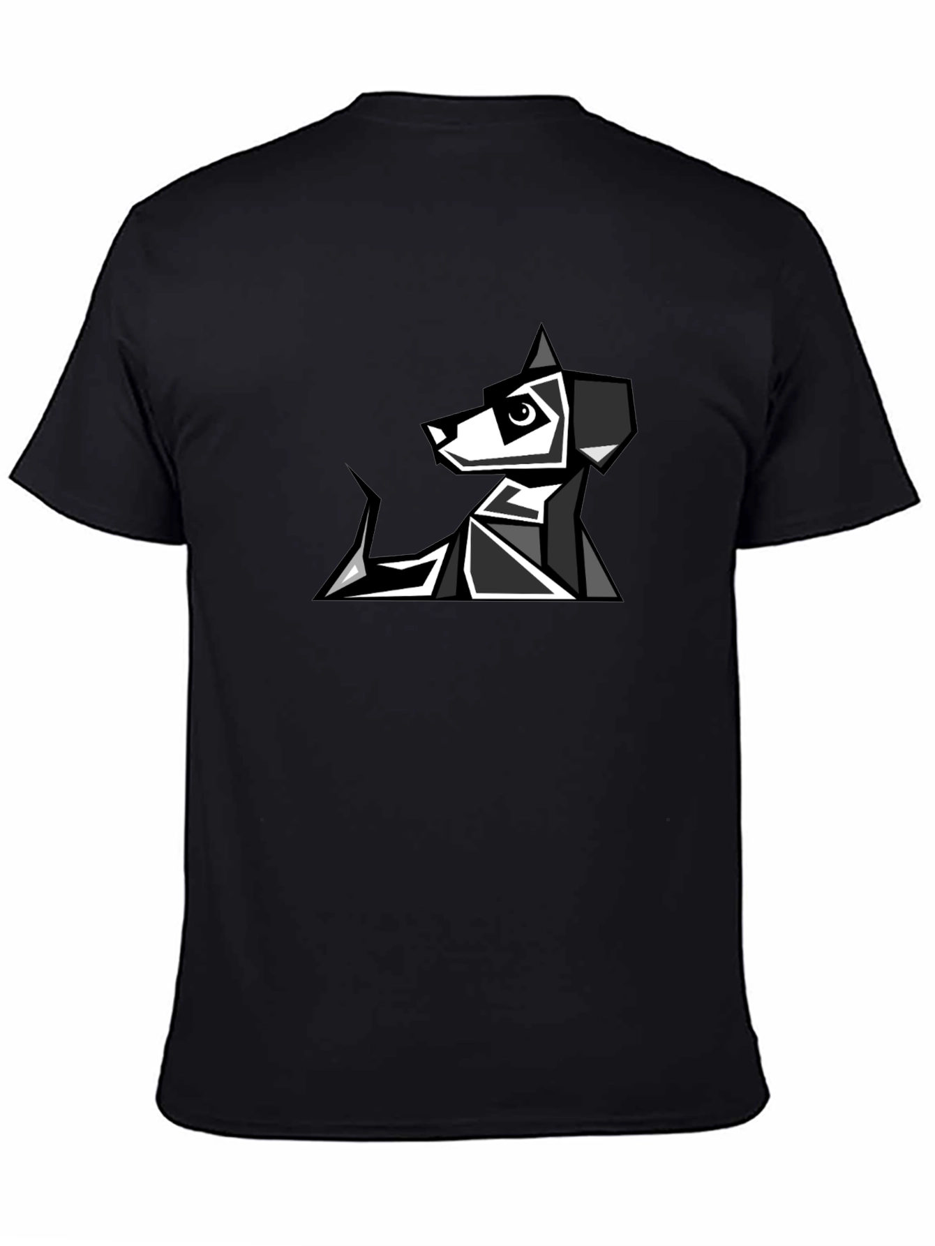 Geometric Dog Graphic Tee - Modern Pet Lovers T-Shirt