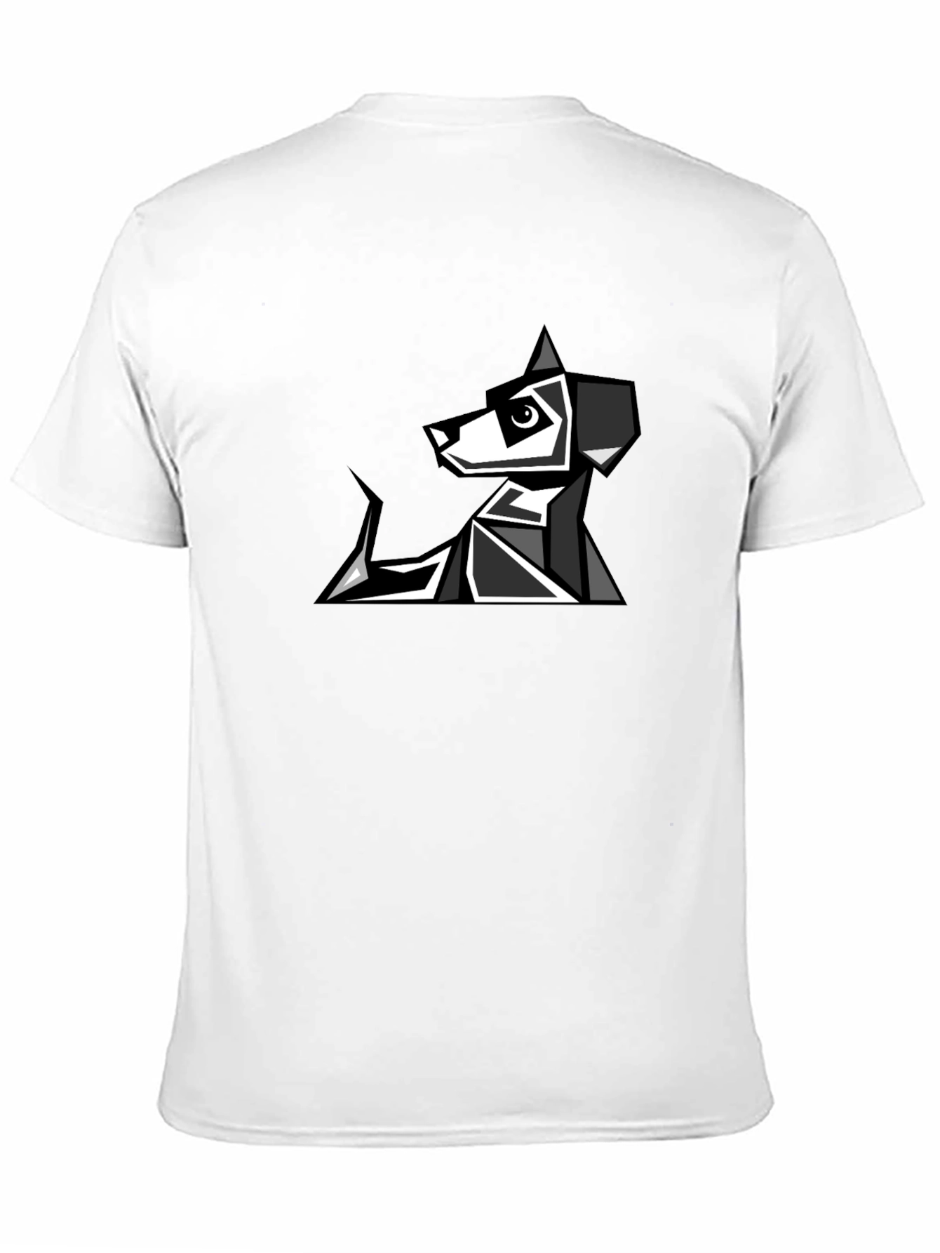 Geometric Dog Graphic Tee - Modern Pet Lovers T-Shirt