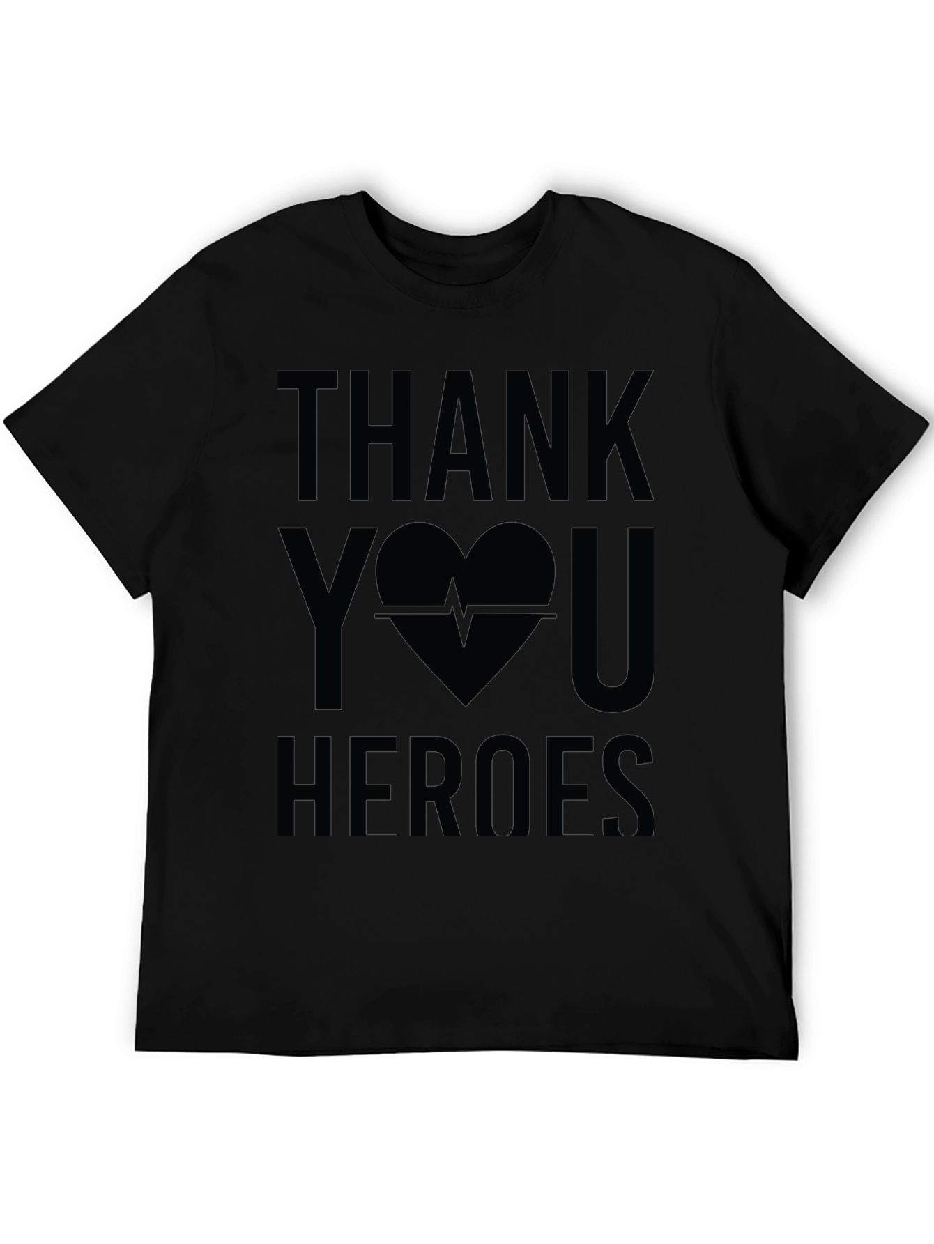 Thank You Heroes Graphic Tee - Black Cotton Shirt