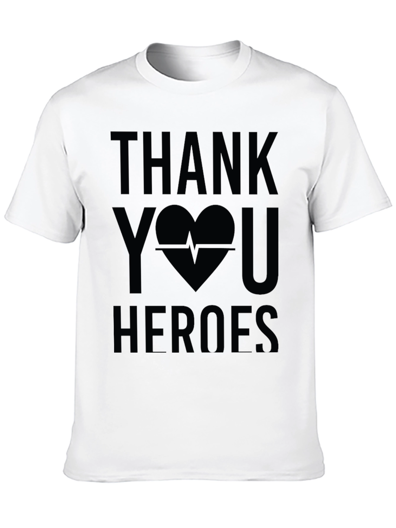 Thank You Heroes Graphic Tee - Black Cotton Shirt