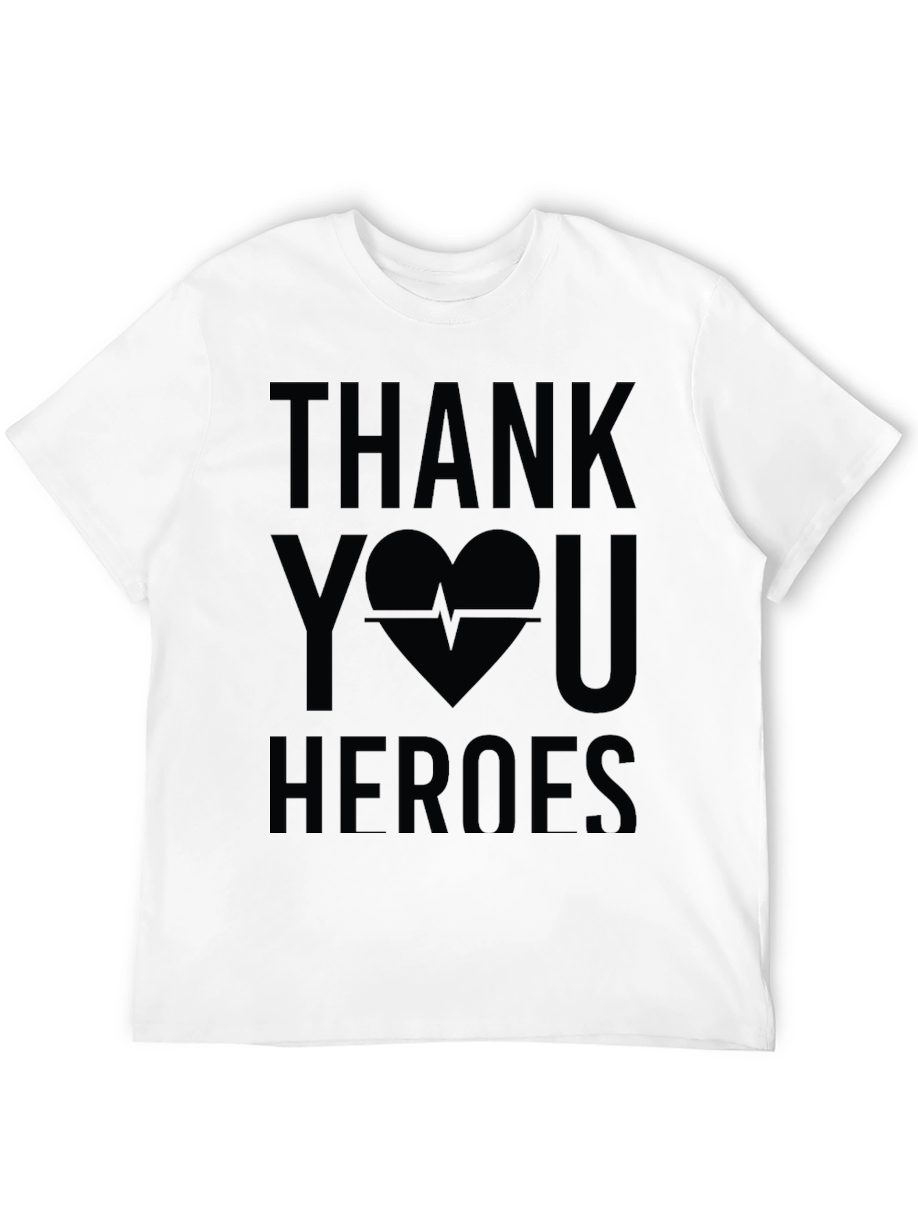Thank You Heroes Graphic Tee - Black Cotton Shirt