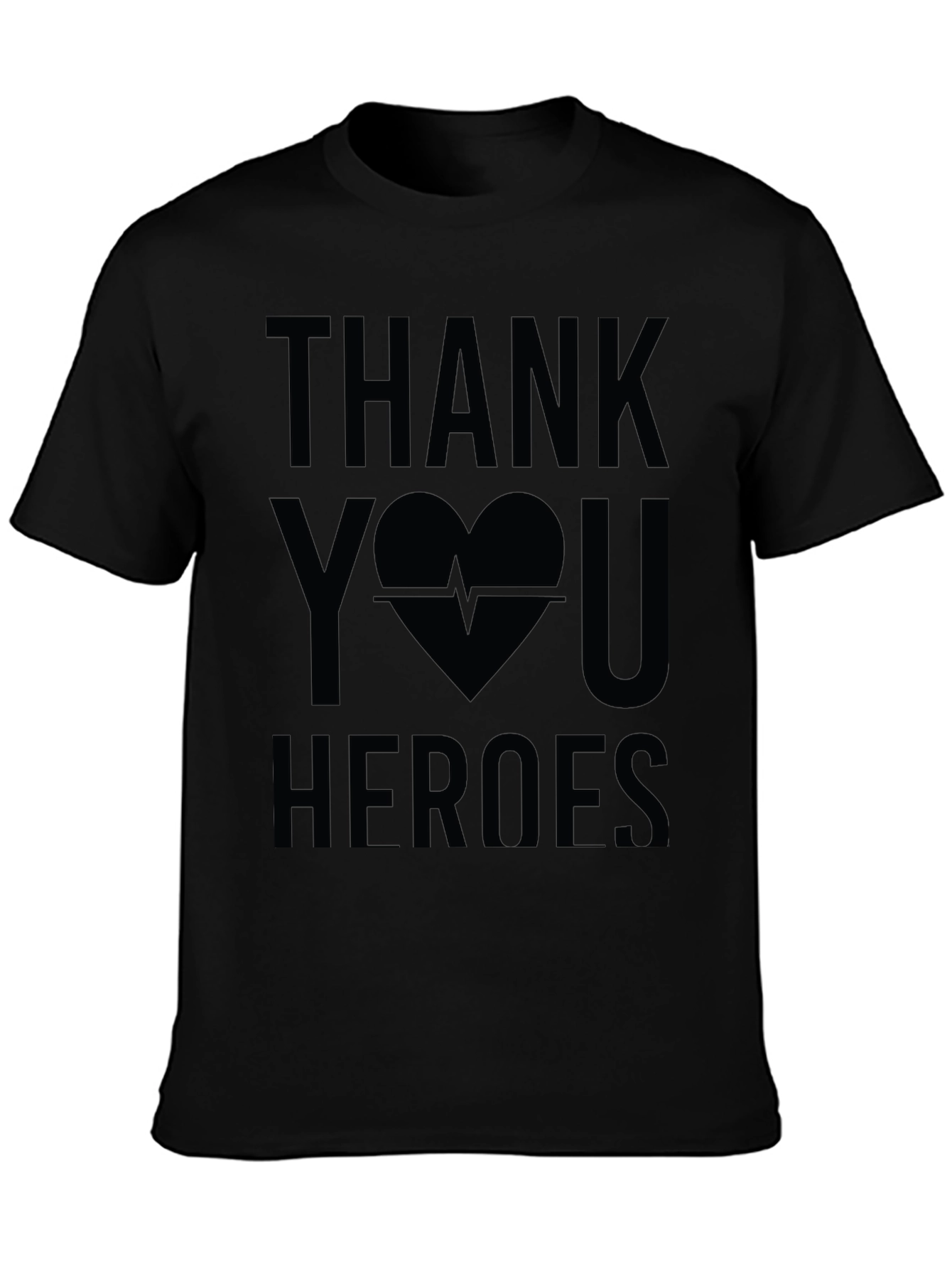 Thank You Heroes Graphic Tee - Black Cotton Shirt