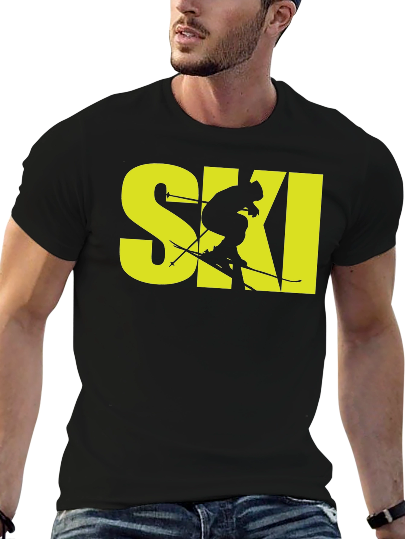 Black Ski Graphic T-Shirt