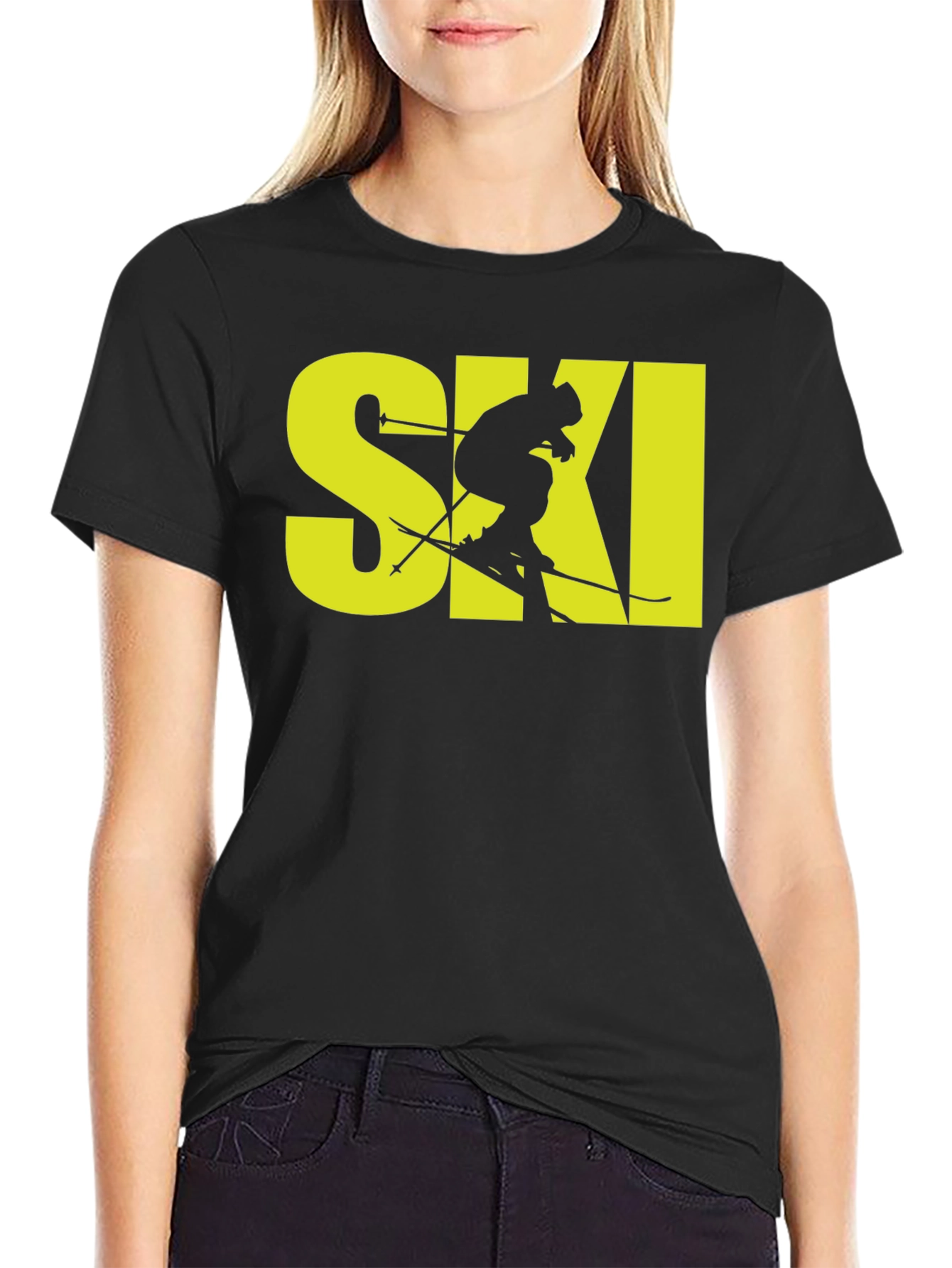 Black Ski Graphic T-Shirt