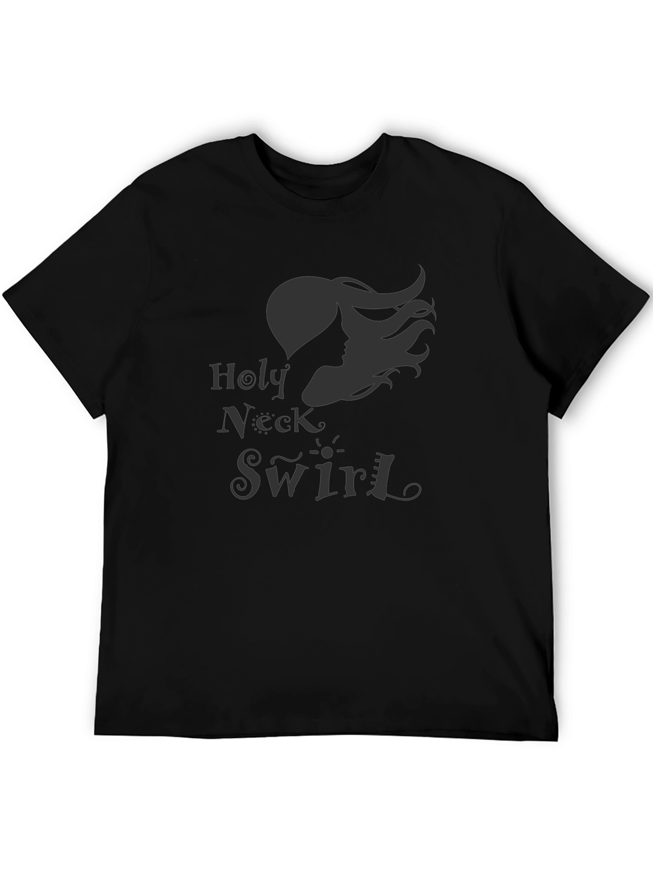 Holy Neck Swirl Graphic Tee - Black Casual Shirt
