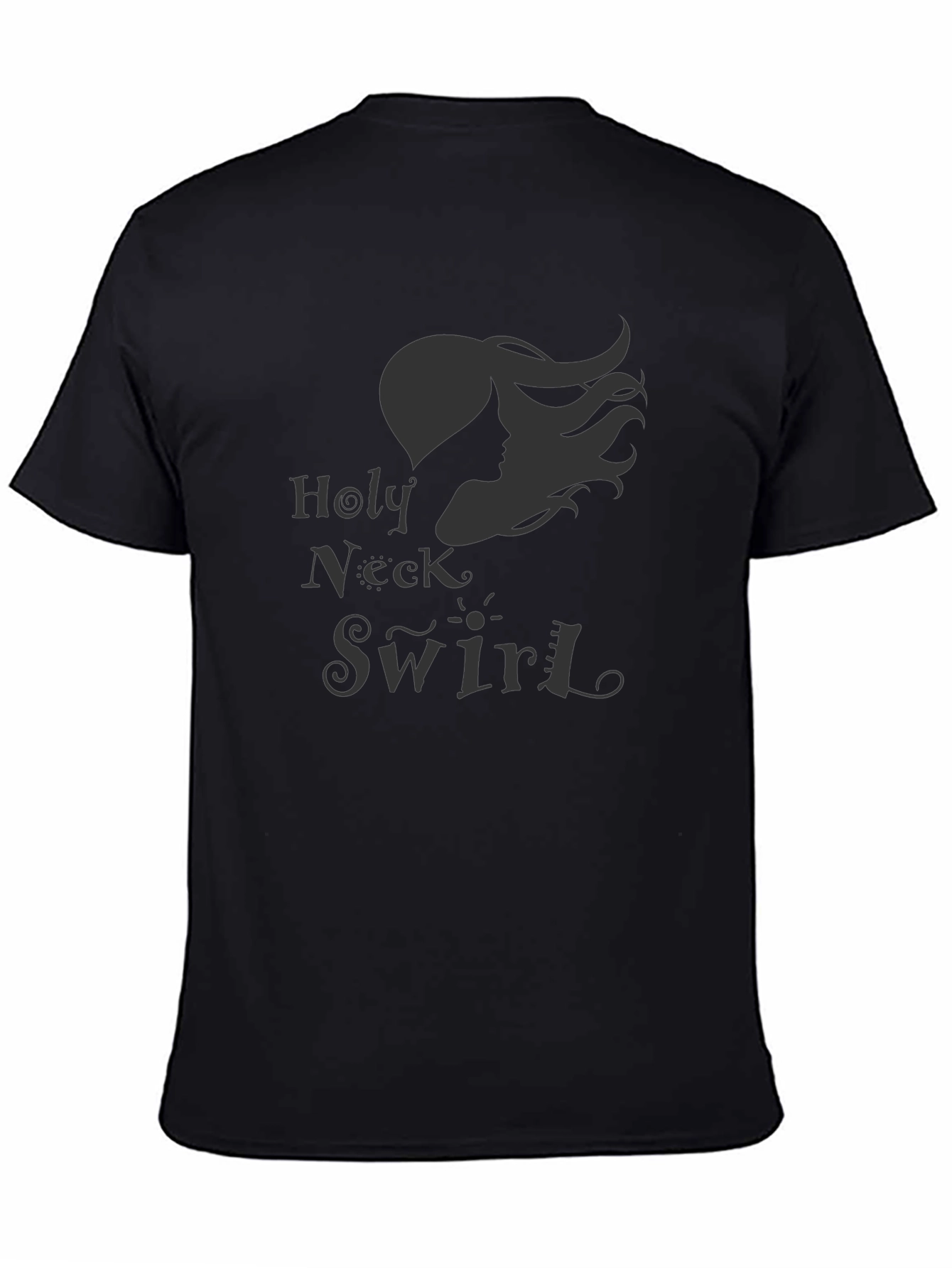 Holy Neck Swirl Graphic Tee - Black Casual Shirt