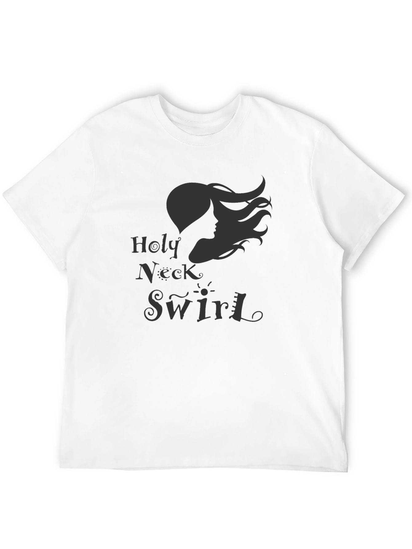 Holy Neck Swirl Graphic Tee - Black Casual Shirt