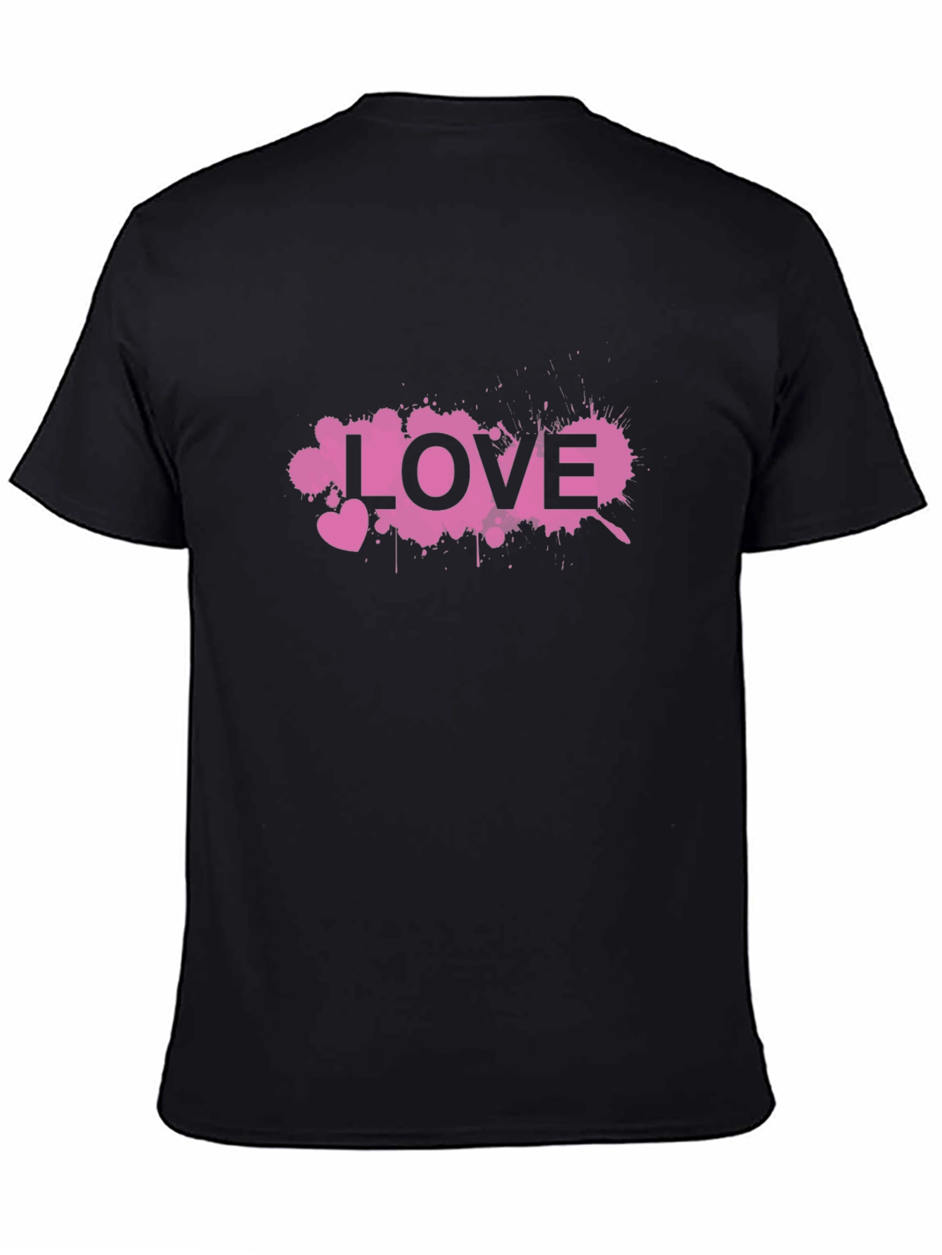 Love Splatter Graphic Black T-Shirt