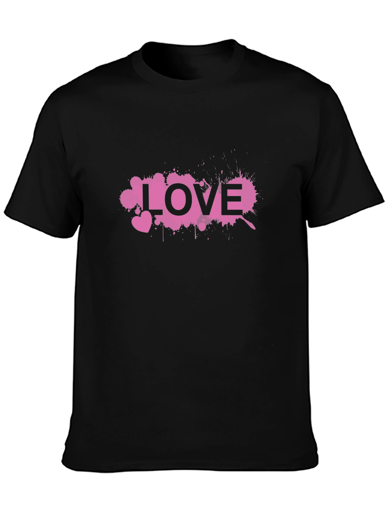 Love Splatter Graphic Black T-Shirt