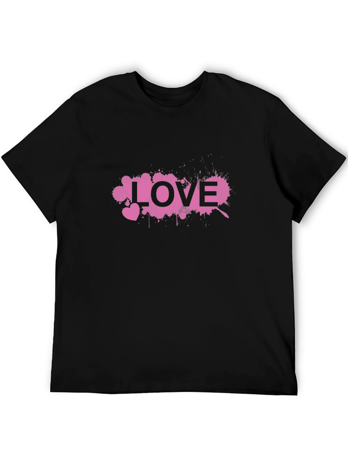 Love Splatter Graphic Black T-Shirt