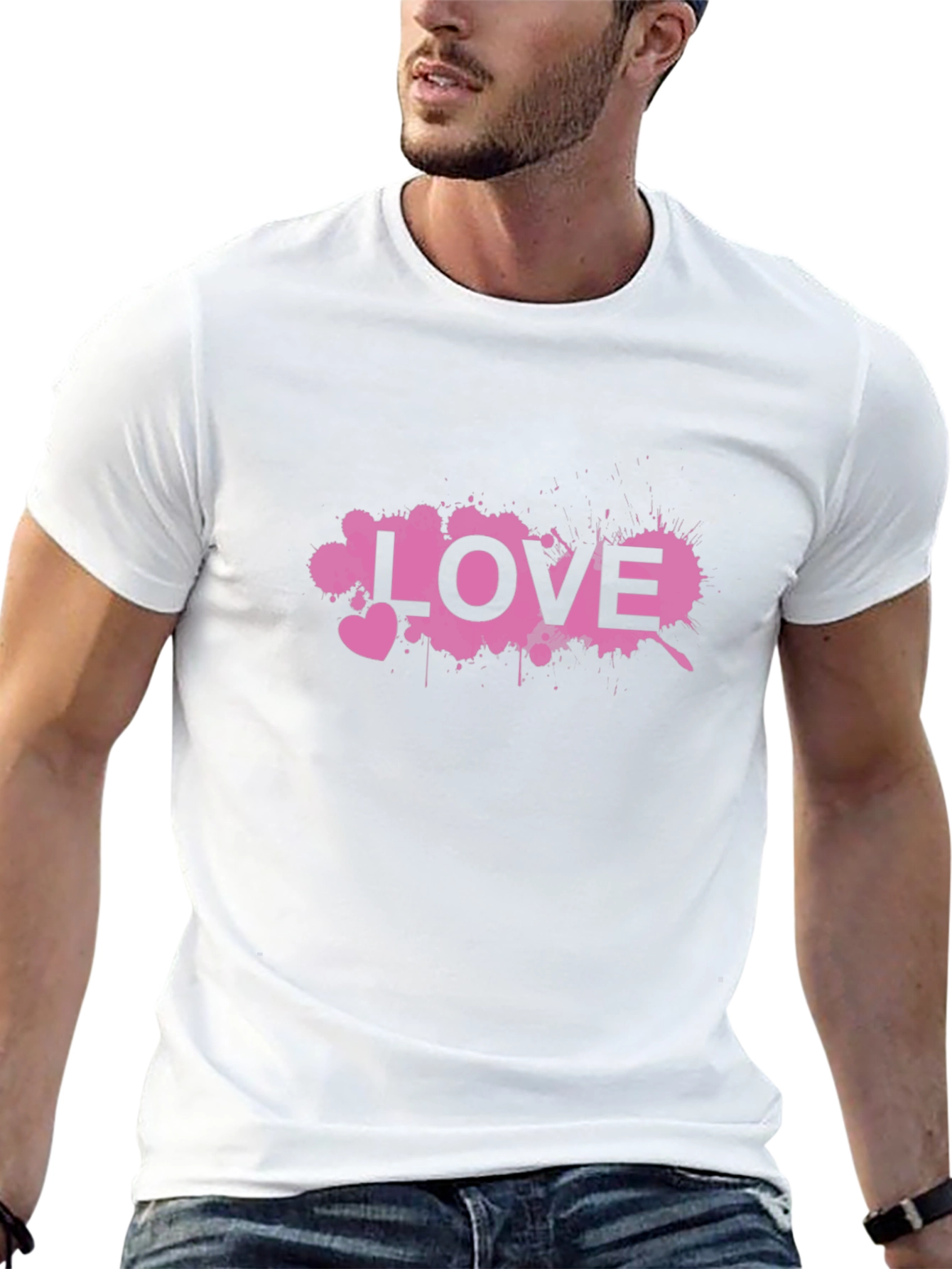 Love Splatter Graphic Black T-Shirt