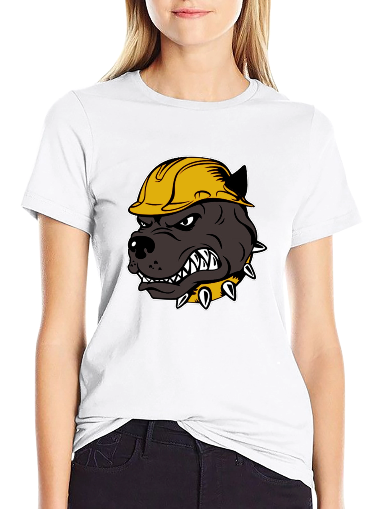 Construction Dog T-Shirt - Hard Hat Pitbull