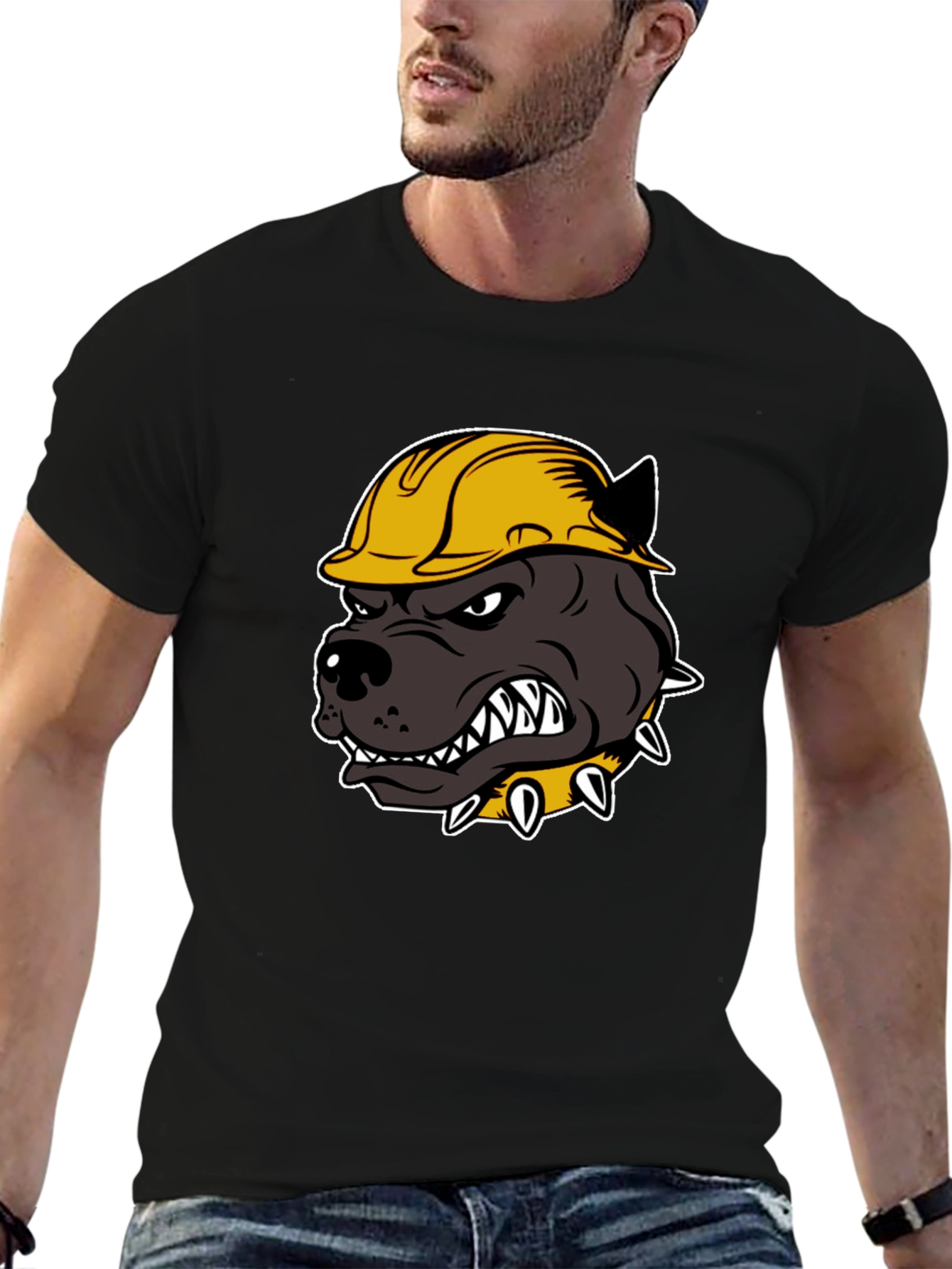Construction Dog T-Shirt - Hard Hat Pitbull