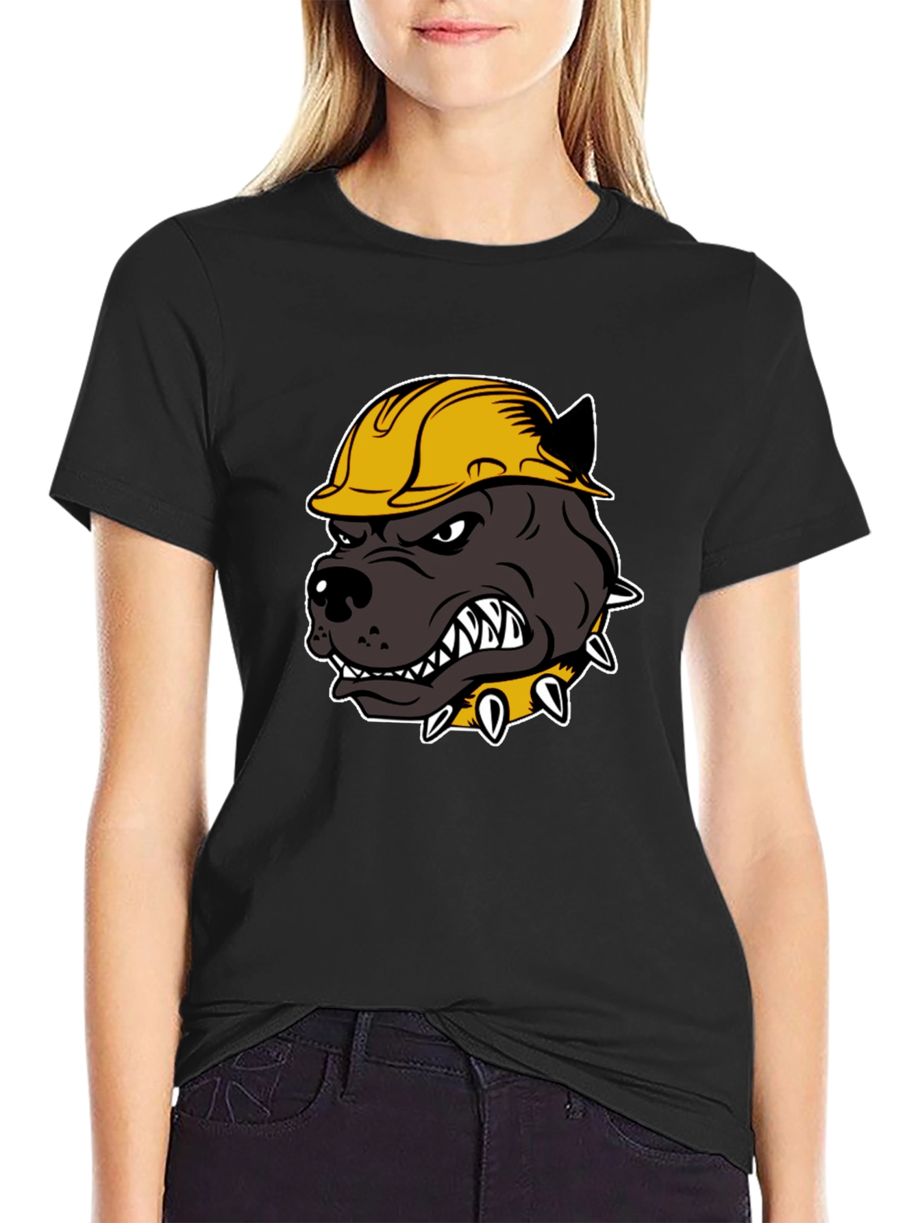 Construction Dog T-Shirt - Hard Hat Pitbull