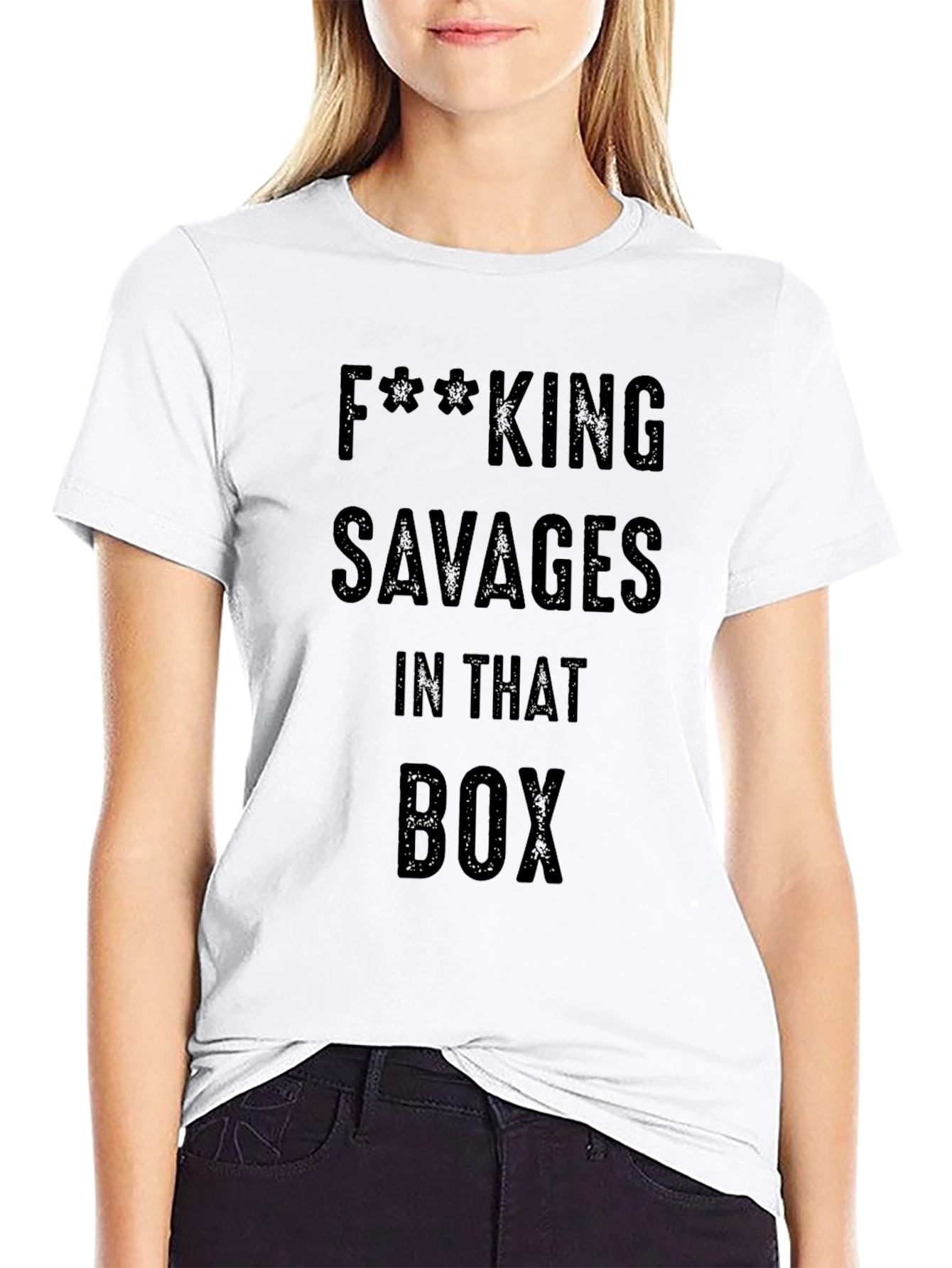 F***ING SAVAGES T-Shirt - Black Crew Neck