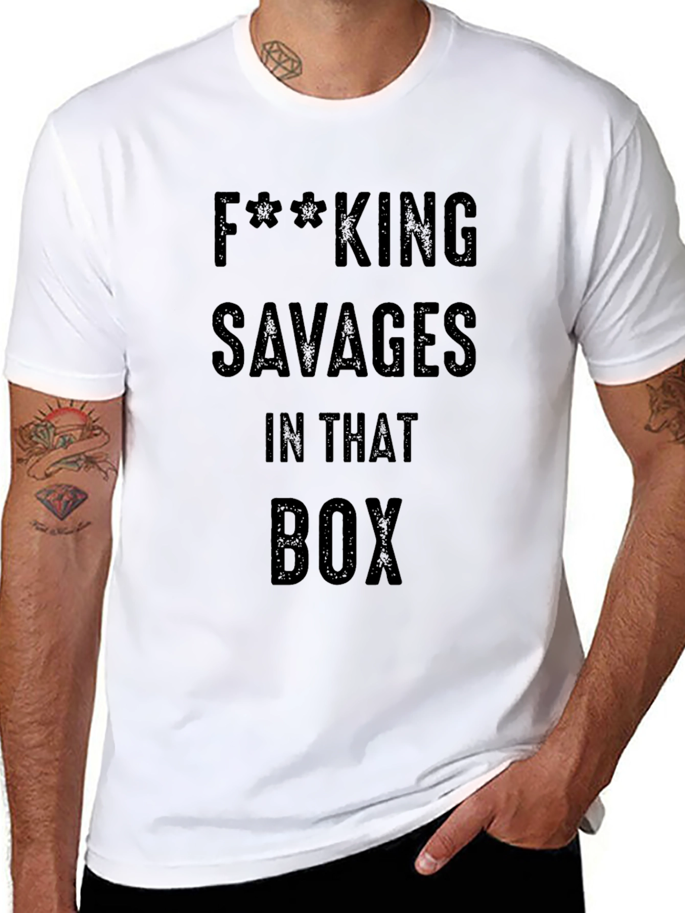 F***ING SAVAGES T-Shirt - Black Crew Neck
