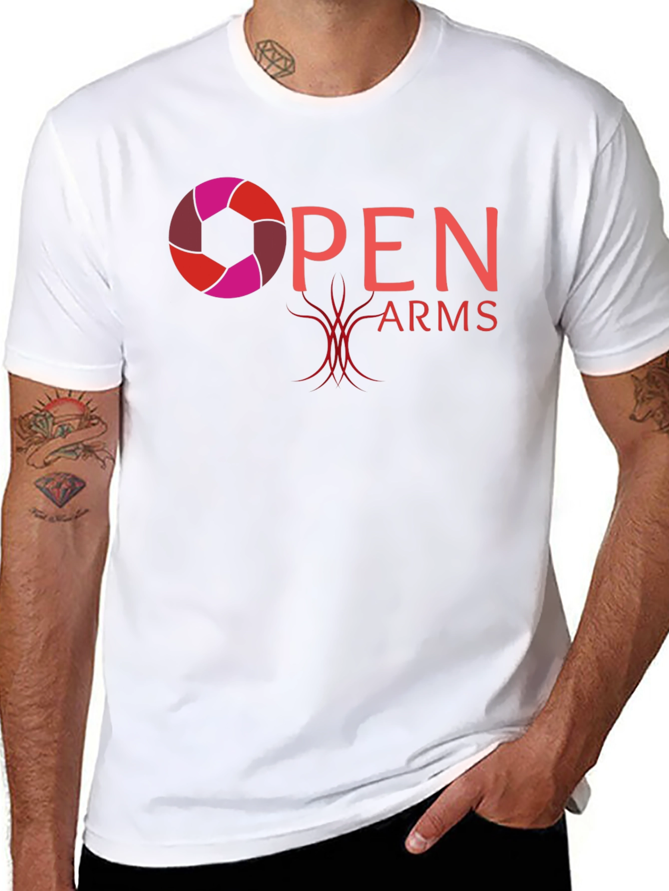 Open Arms Graphic T-Shirt - Black