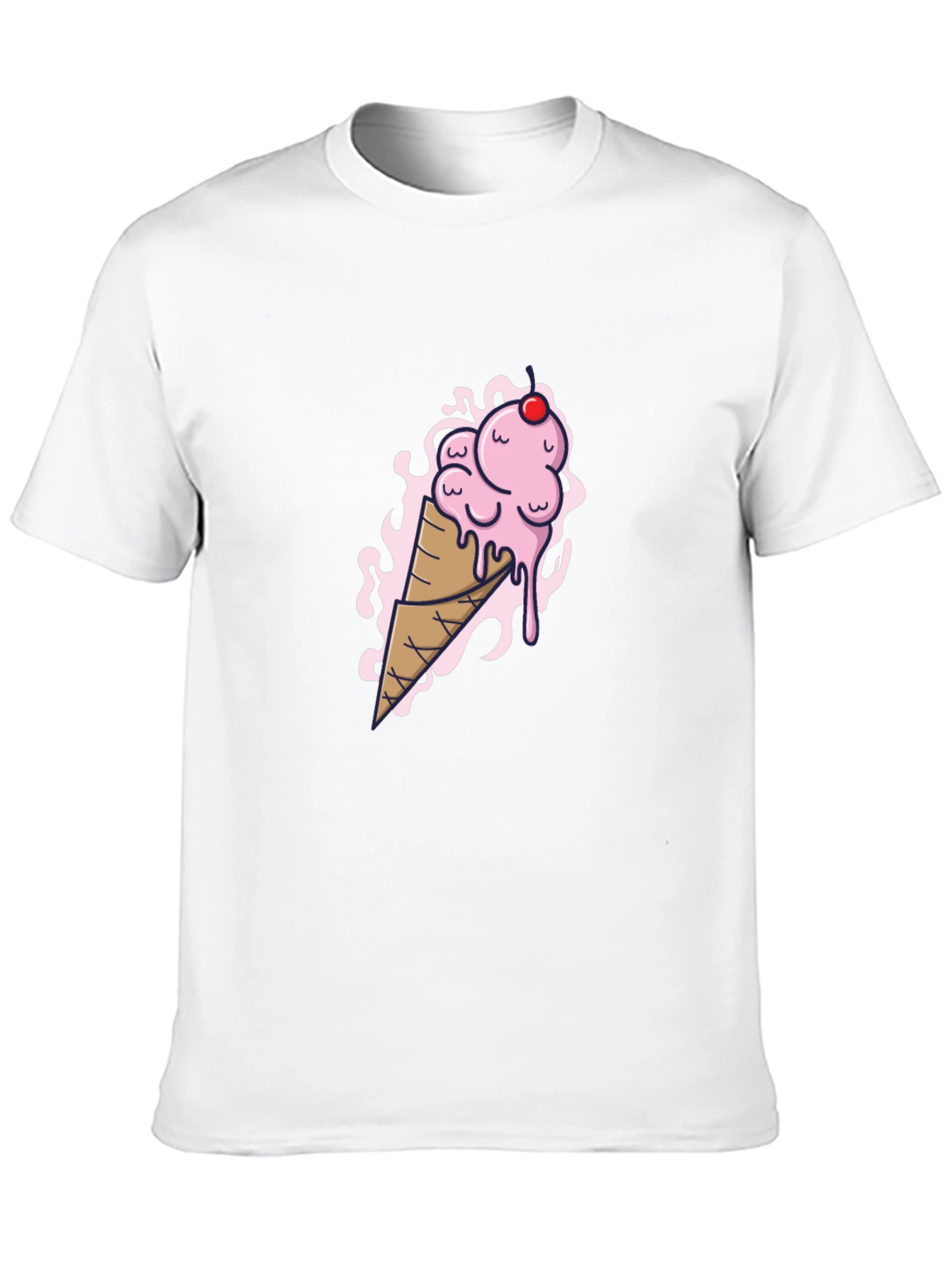 Ice Cream Cone Graphic Tee - Black