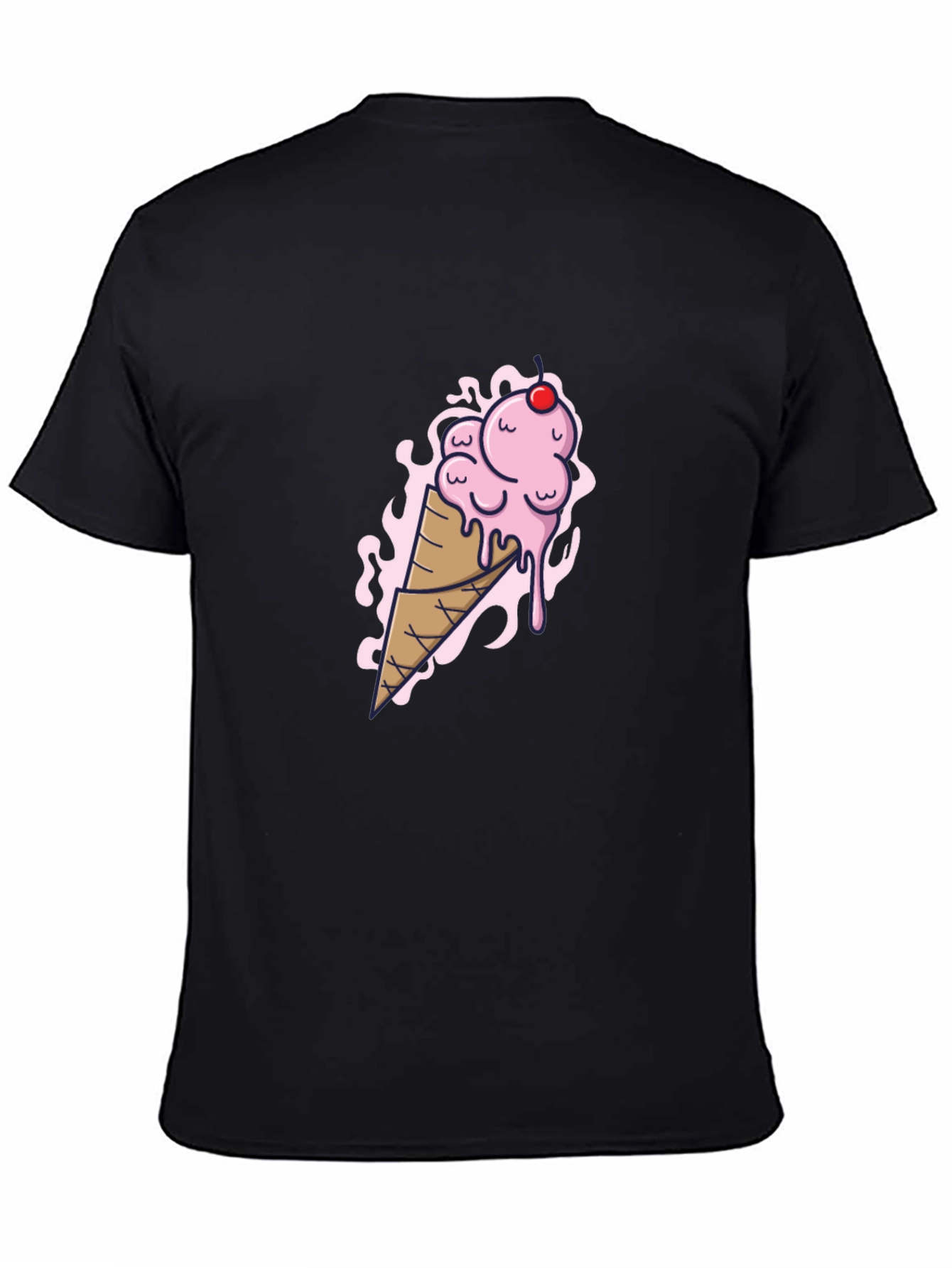 Ice Cream Cone Graphic Tee - Black