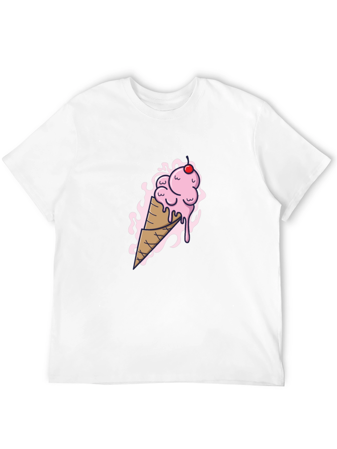 Ice Cream Cone Graphic Tee - Black