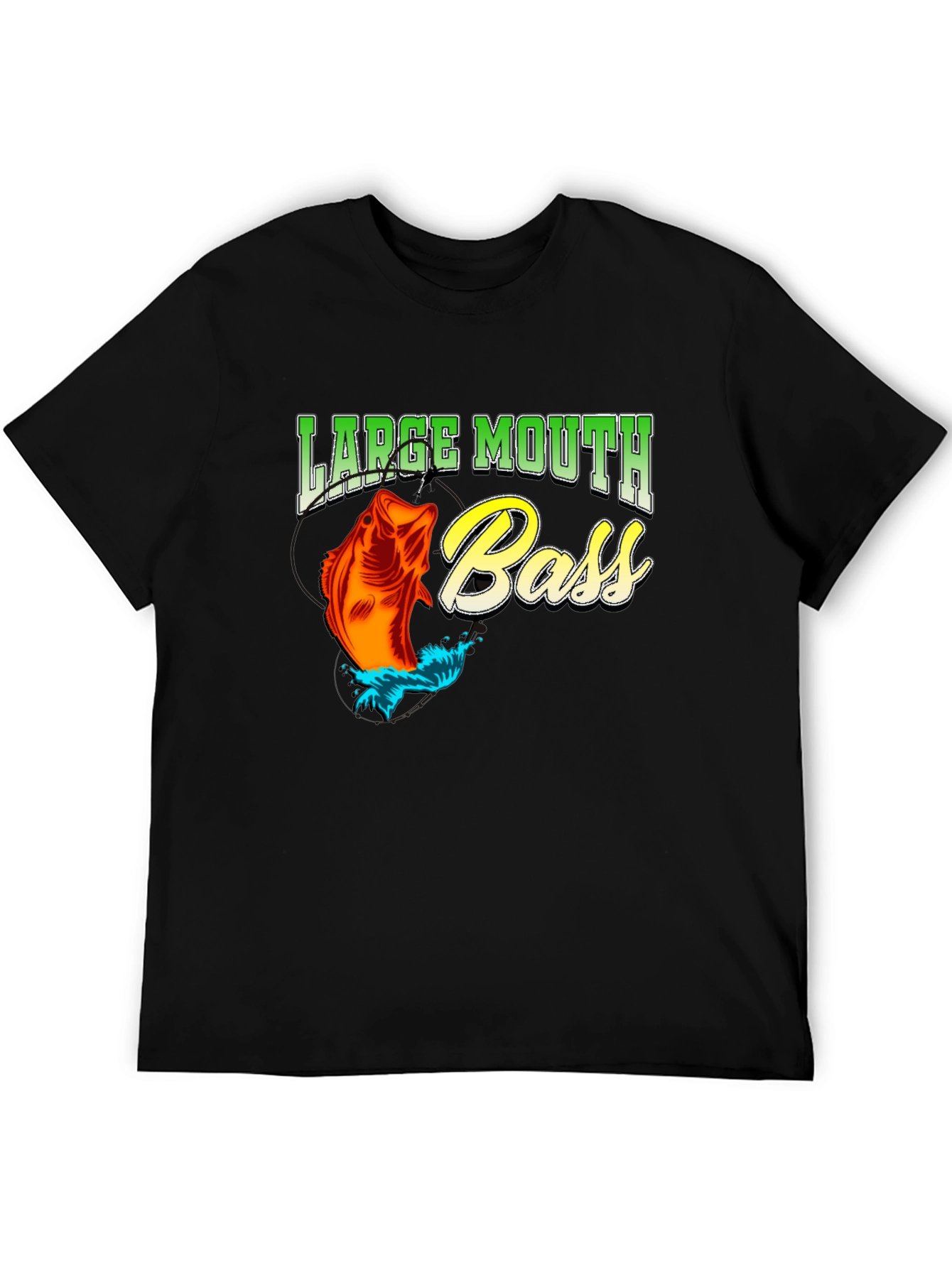 Large Mouth Bass Fishing Graphic T-Shirt