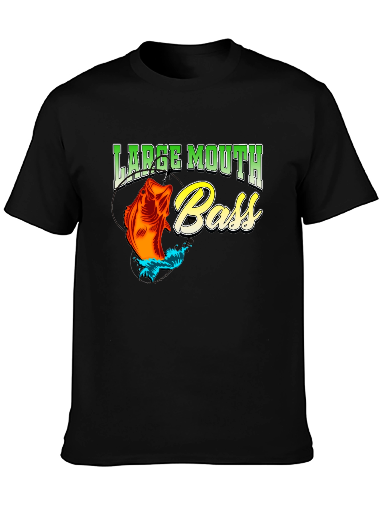 Large Mouth Bass Fishing Graphic T-Shirt