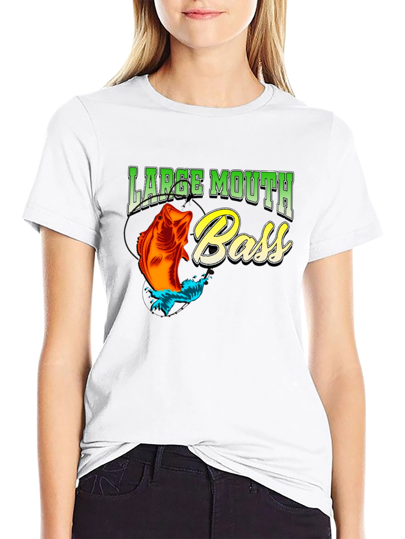 Large Mouth Bass Fishing Graphic T-Shirt