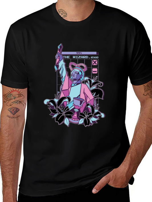 The Wizard .exe T-Shirt - Retro Vaporwave Design