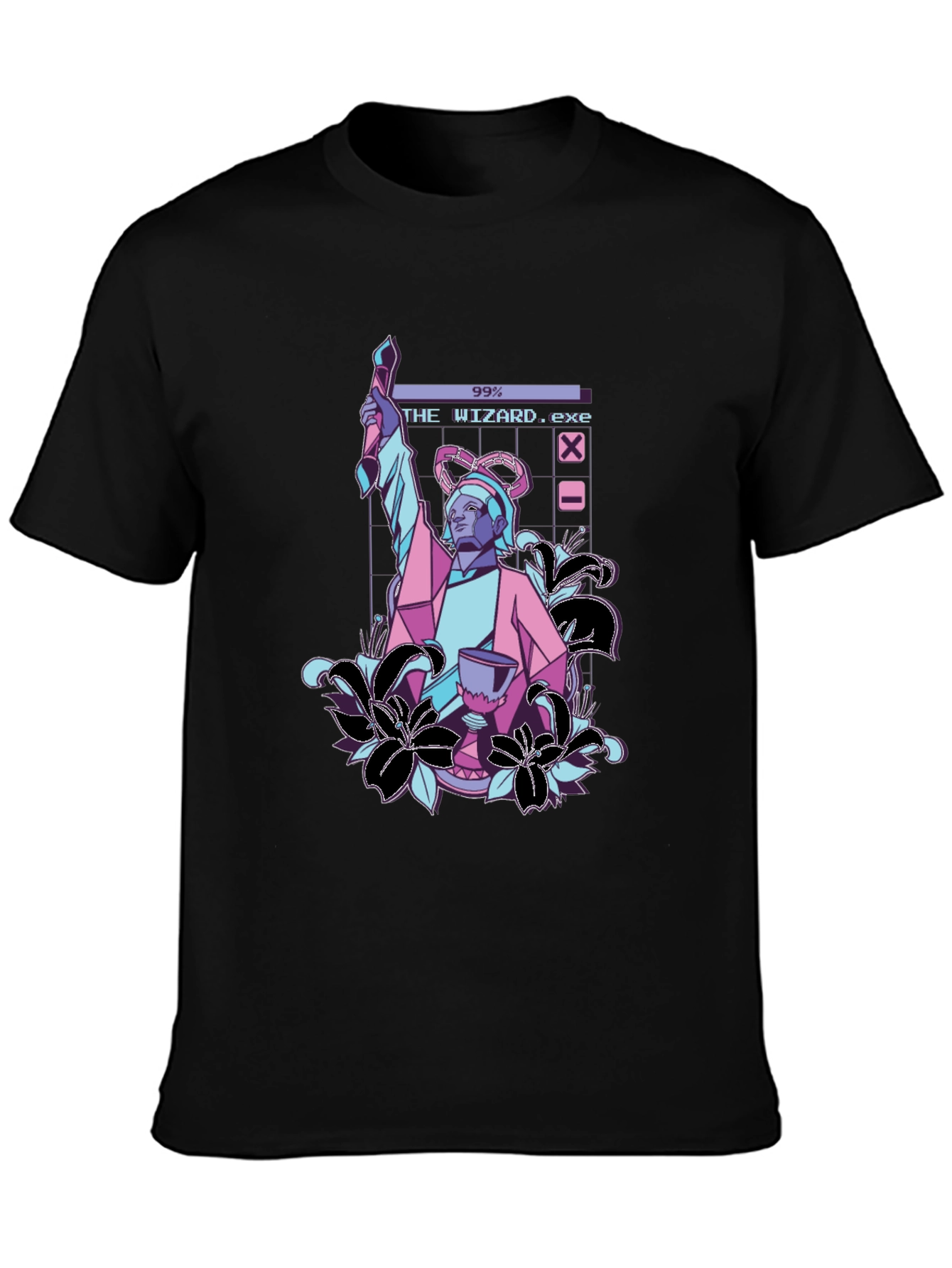 The Wizard .exe T-Shirt - Retro Vaporwave Design