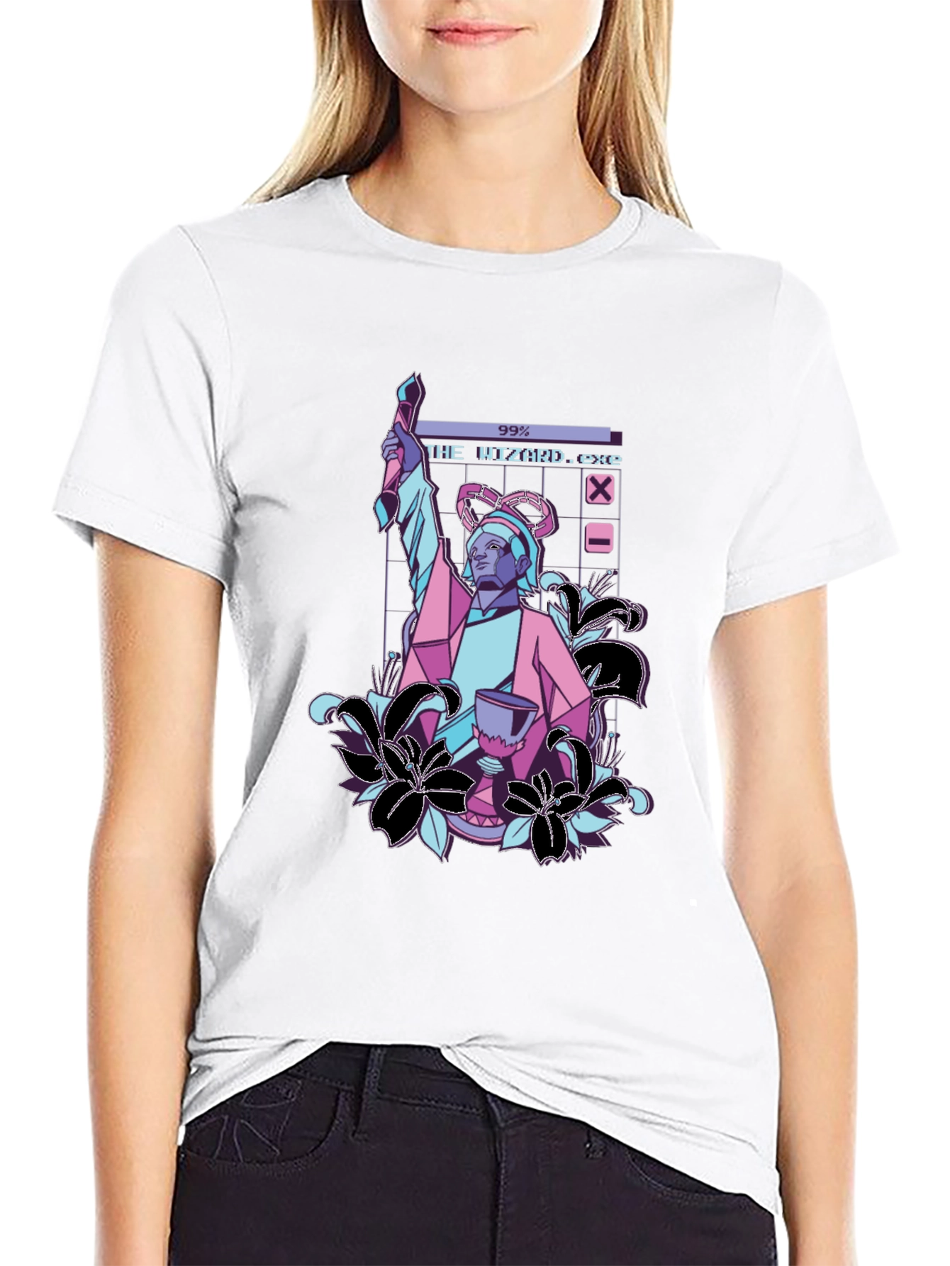 The Wizard .exe T-Shirt - Retro Vaporwave Design