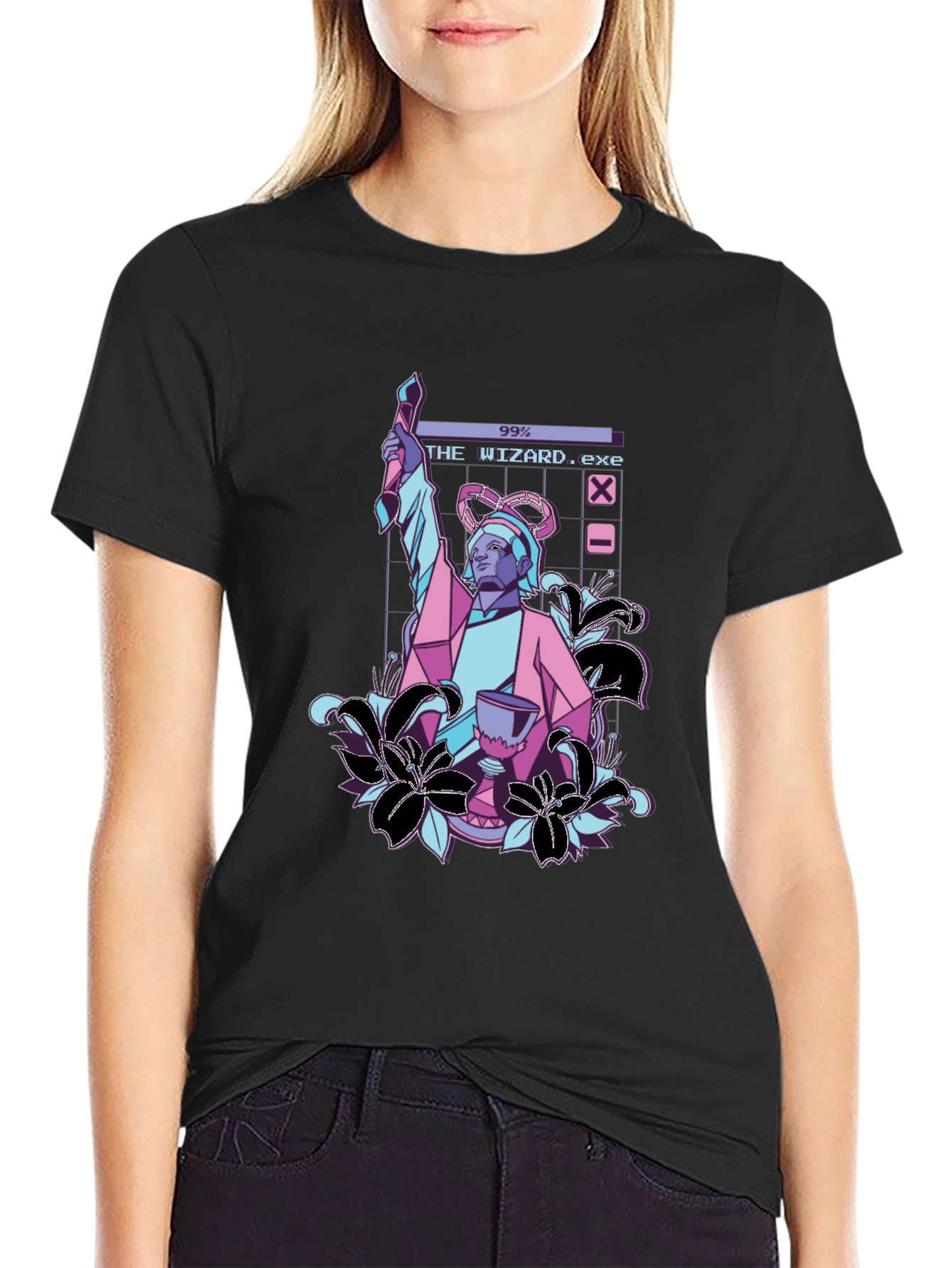 The Wizard .exe T-Shirt - Retro Vaporwave Design