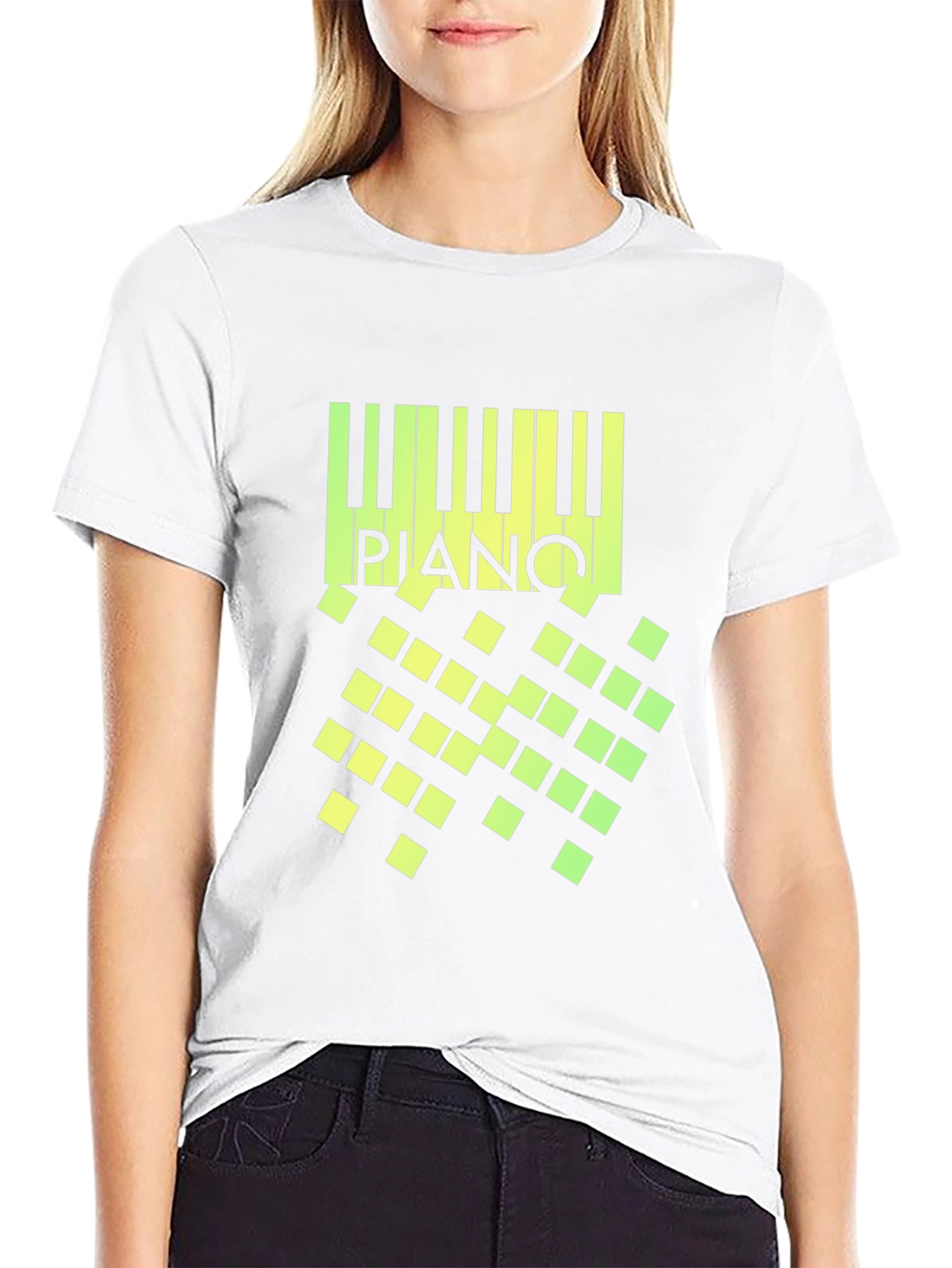 Piano Keys Graphic Black T-Shirt