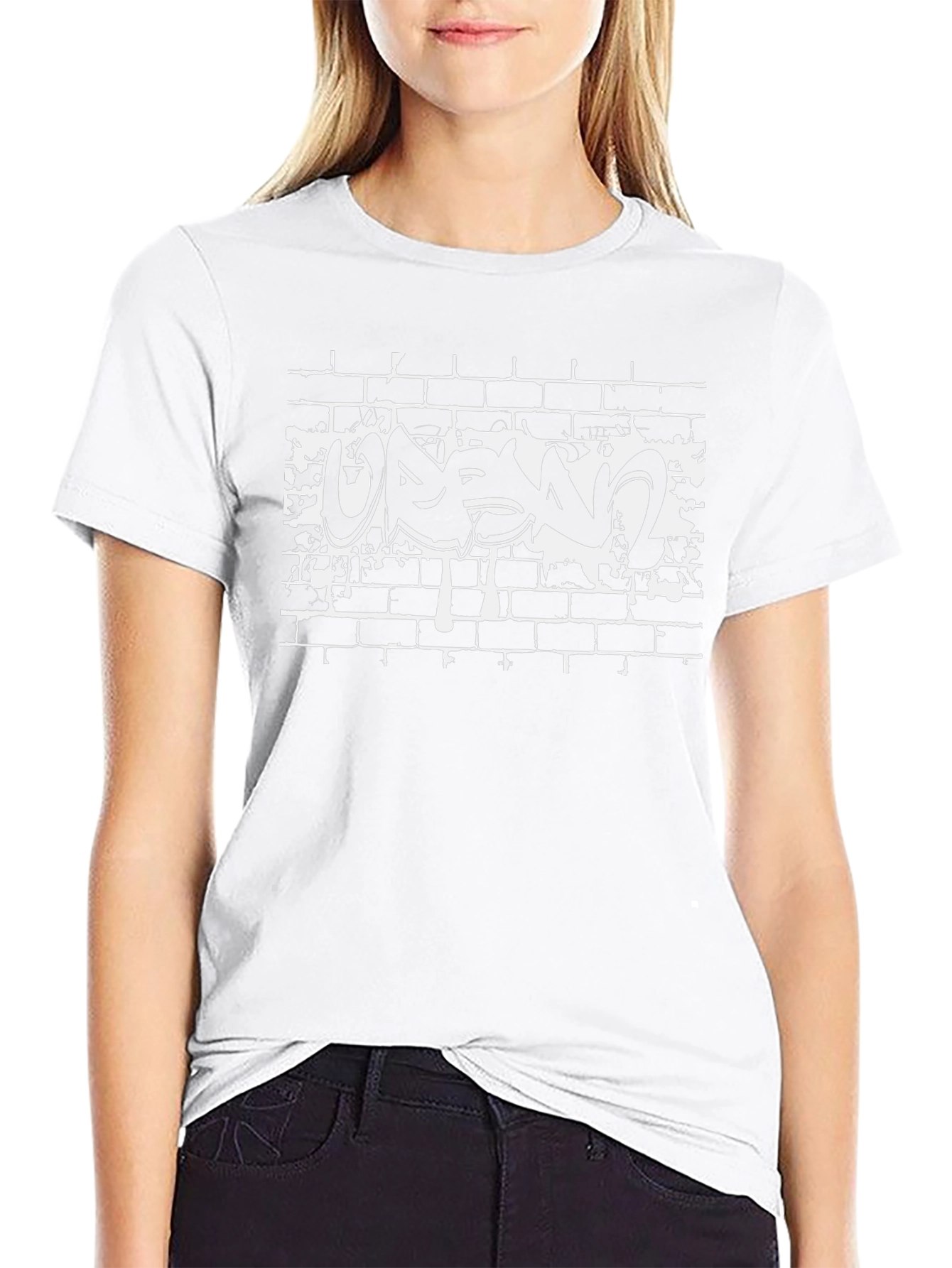 Urban Graffiti Brick Wall Black T-Shirt