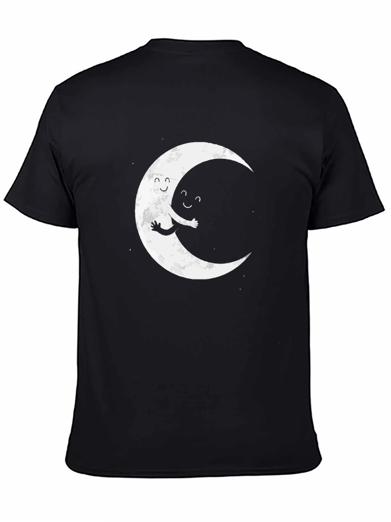 Moon Hug Graphic Tee - Unisex Black T-Shirt