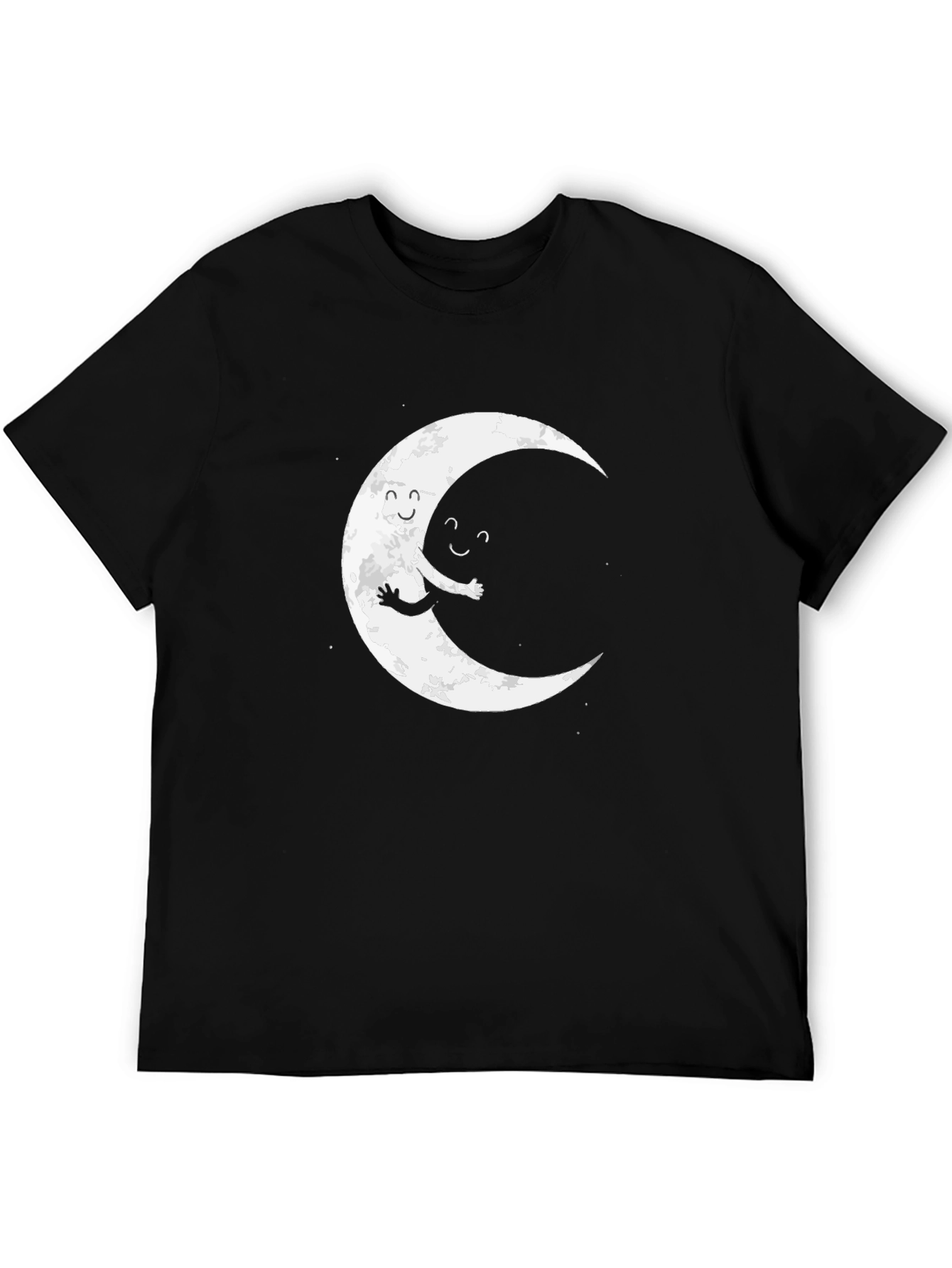 Moon Hug Graphic Tee - Unisex Black T-Shirt