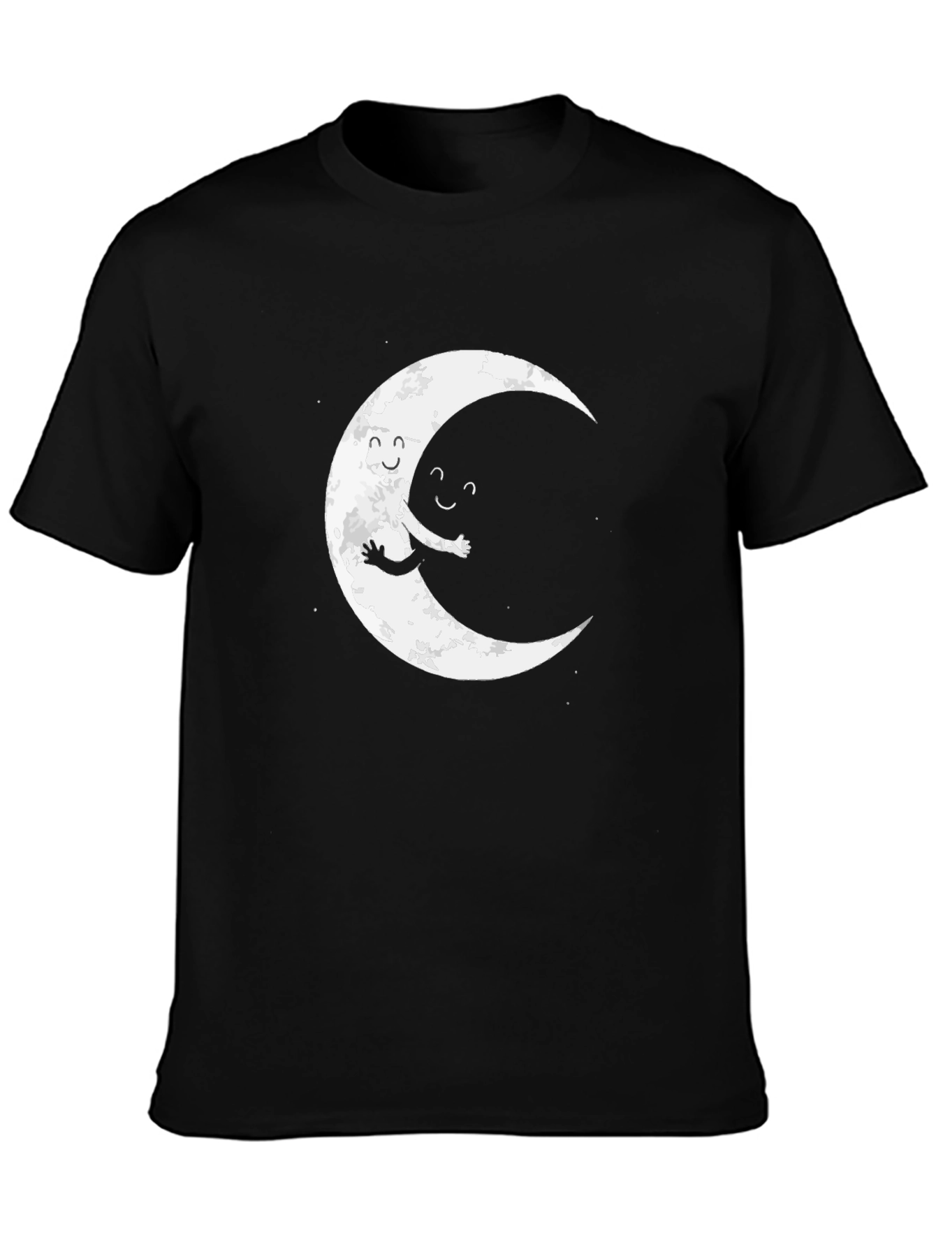 Moon Hug Graphic Tee - Unisex Black T-Shirt